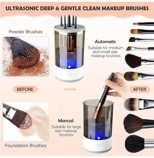Automatic Brush Cleaner Electric Makeup Brush Cleaning Machine Fast Clean Dryer CreativeRino