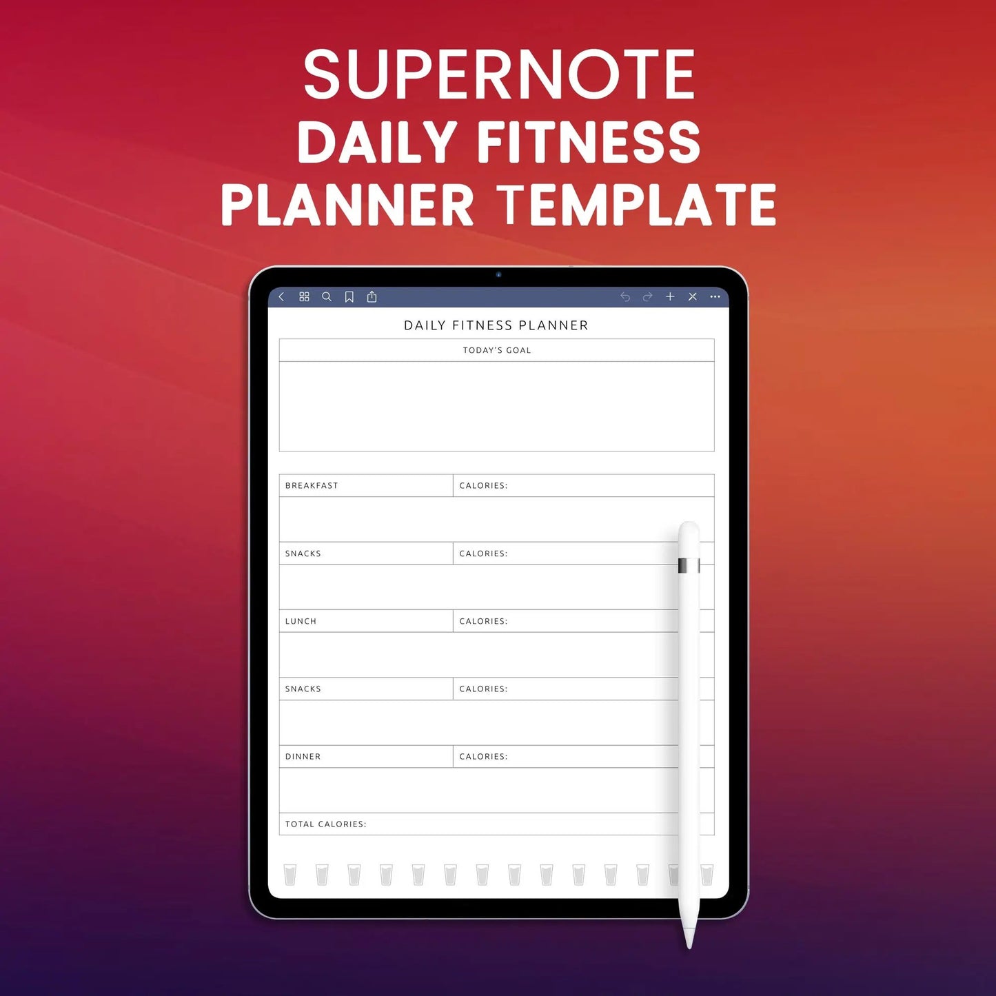 Supernote Daily Fitness Planner Template Planner Template CreativeRino
