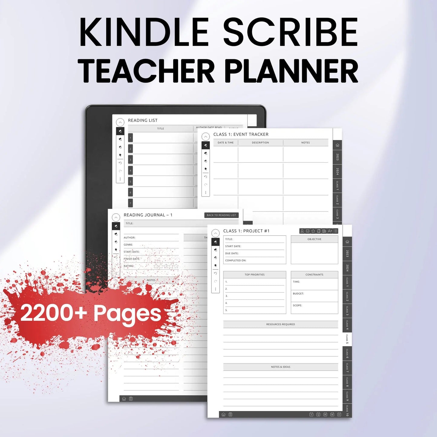 Kindle Scribe Teacher Planner Template CreativeRino