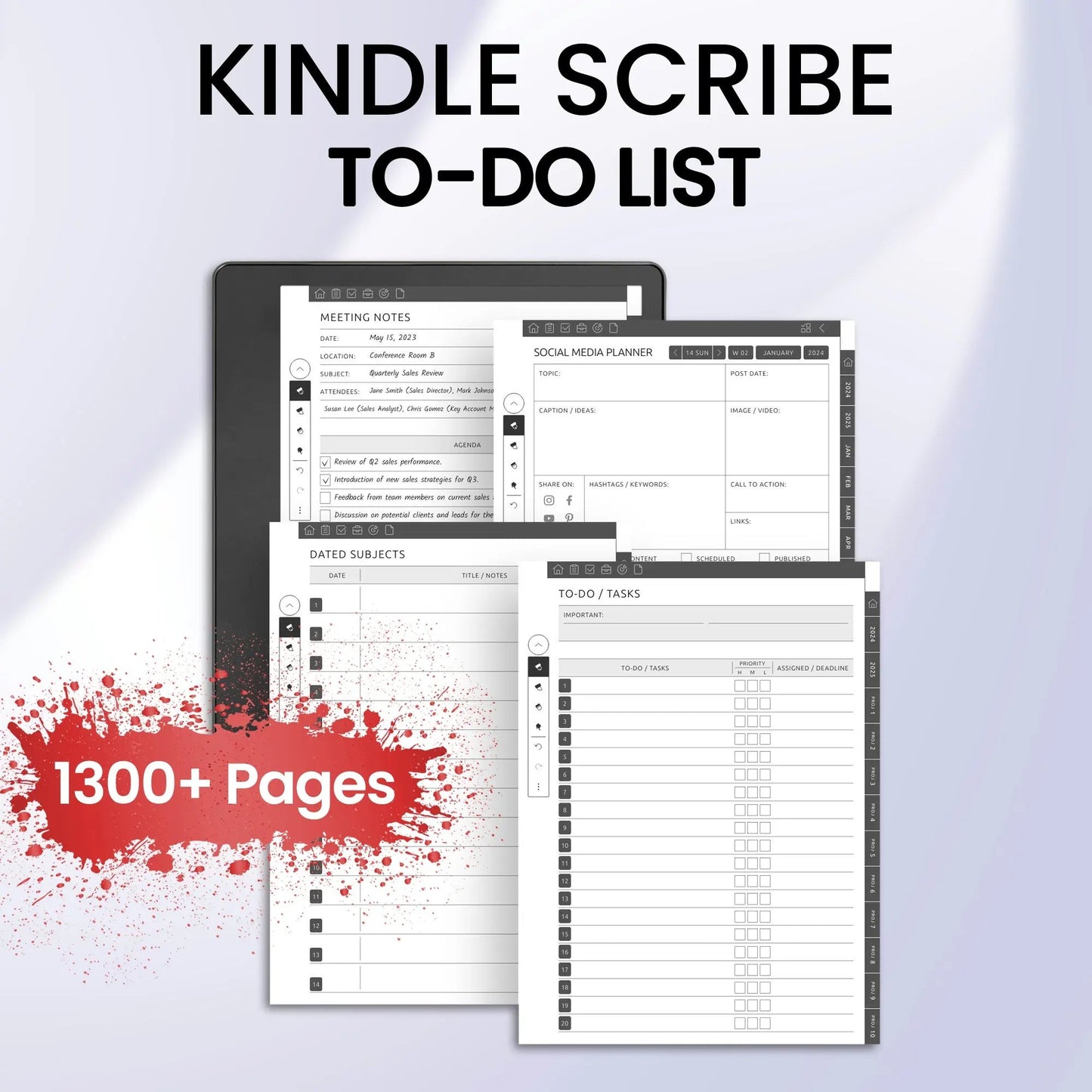 Kindle Scribe To-Do List Planner Template CreativeRino