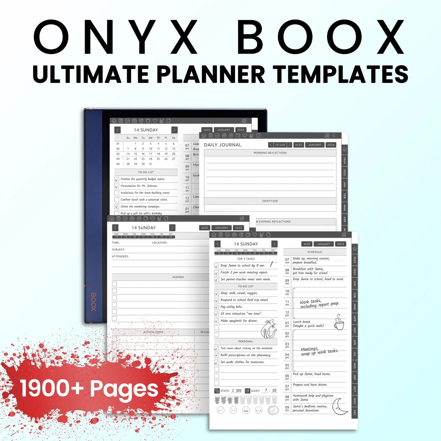Onyx Boox Ultimate Planners Template CreativeRino