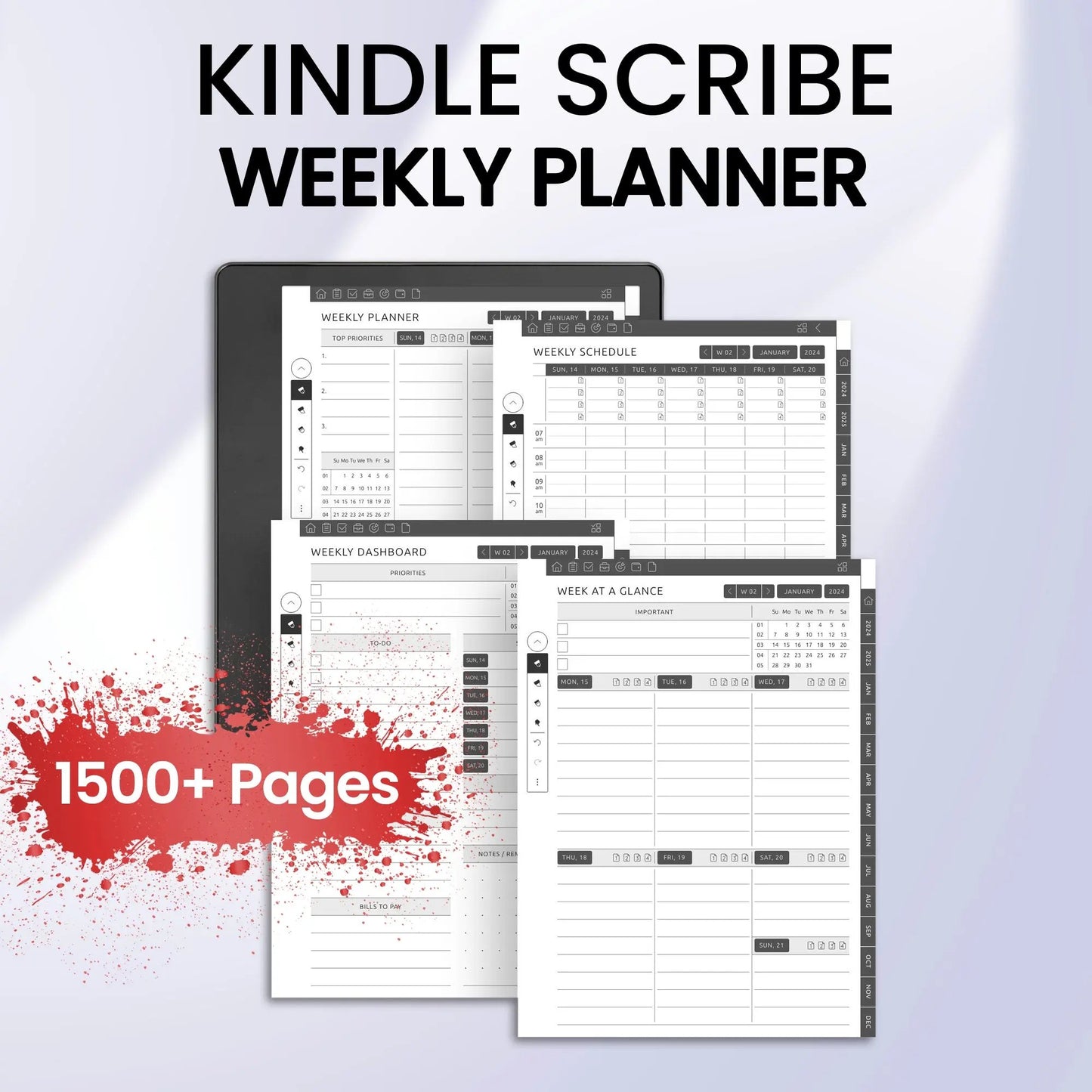 Kindle Scribe Weekly Planner Template CreativeRino