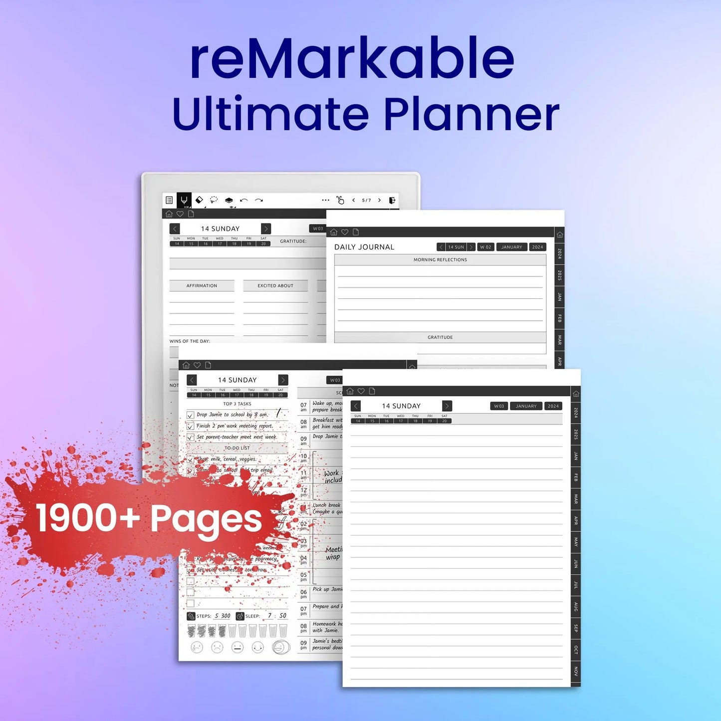 reMarkable 2 Ultimate Planner Template My Store