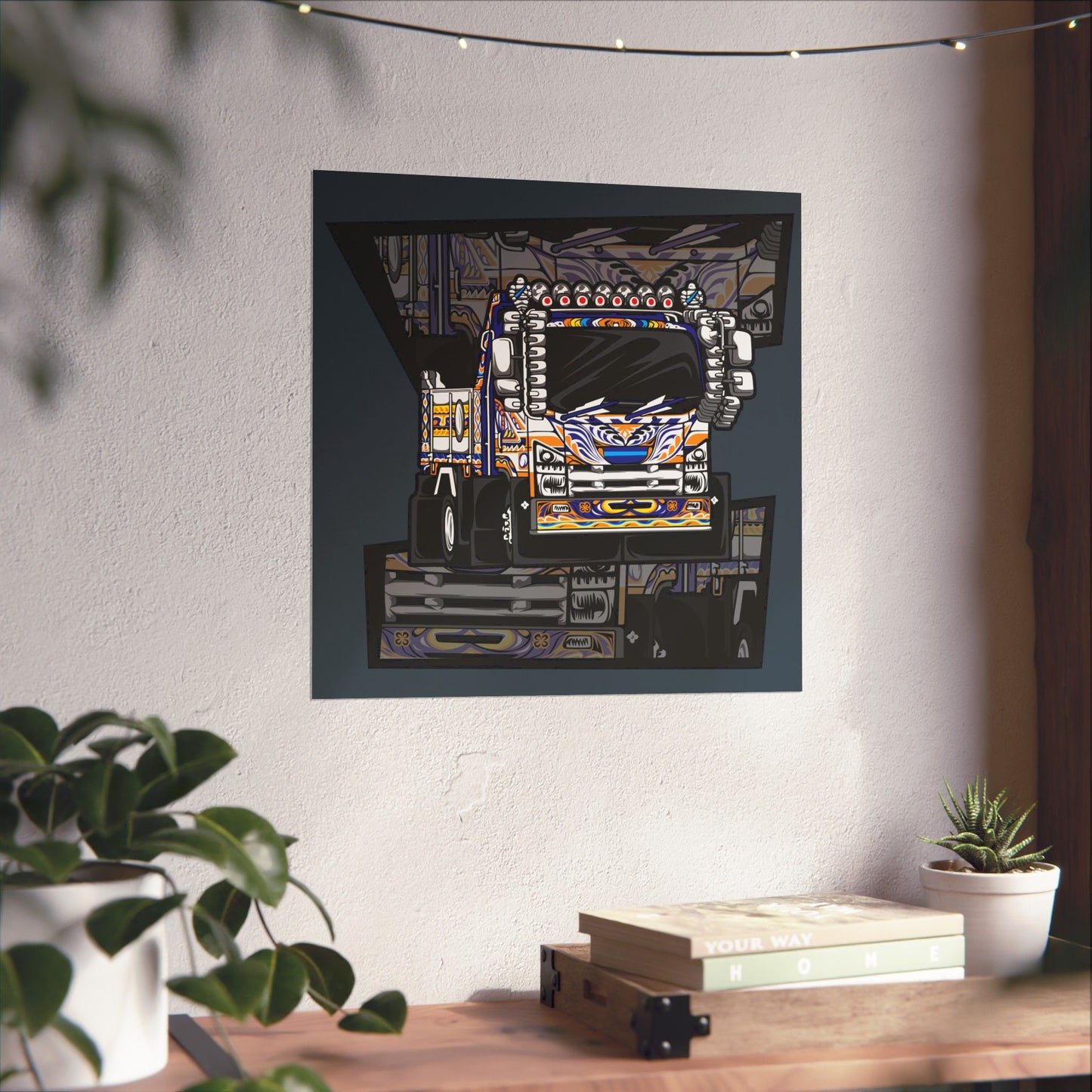 Vibrant Truck Matte Square Poster - Bold Art for Vehicle Enthusiasts - CreativeRino