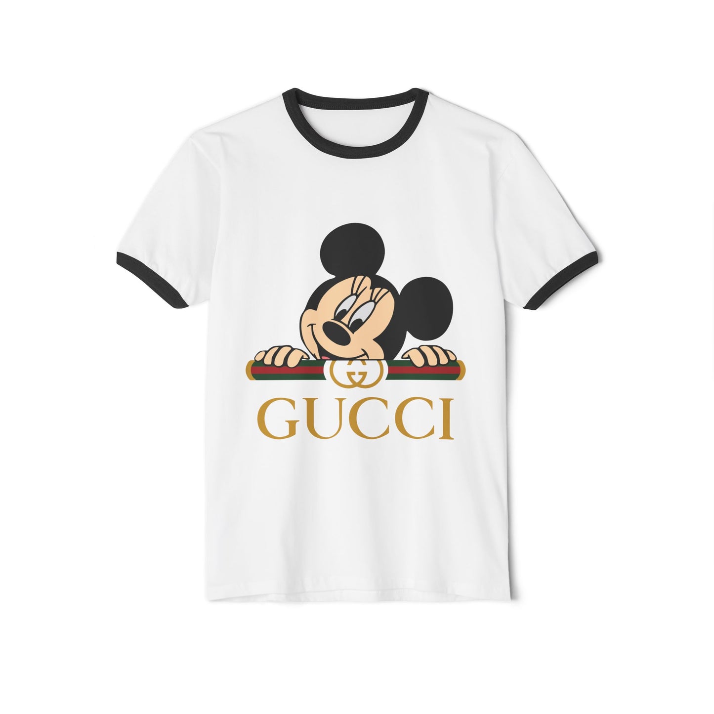 Gucci Mickey Mouse Unisex Cotton Ringer T-shirt - Fun Vintage Style for Disney Lovers - CreativeRino