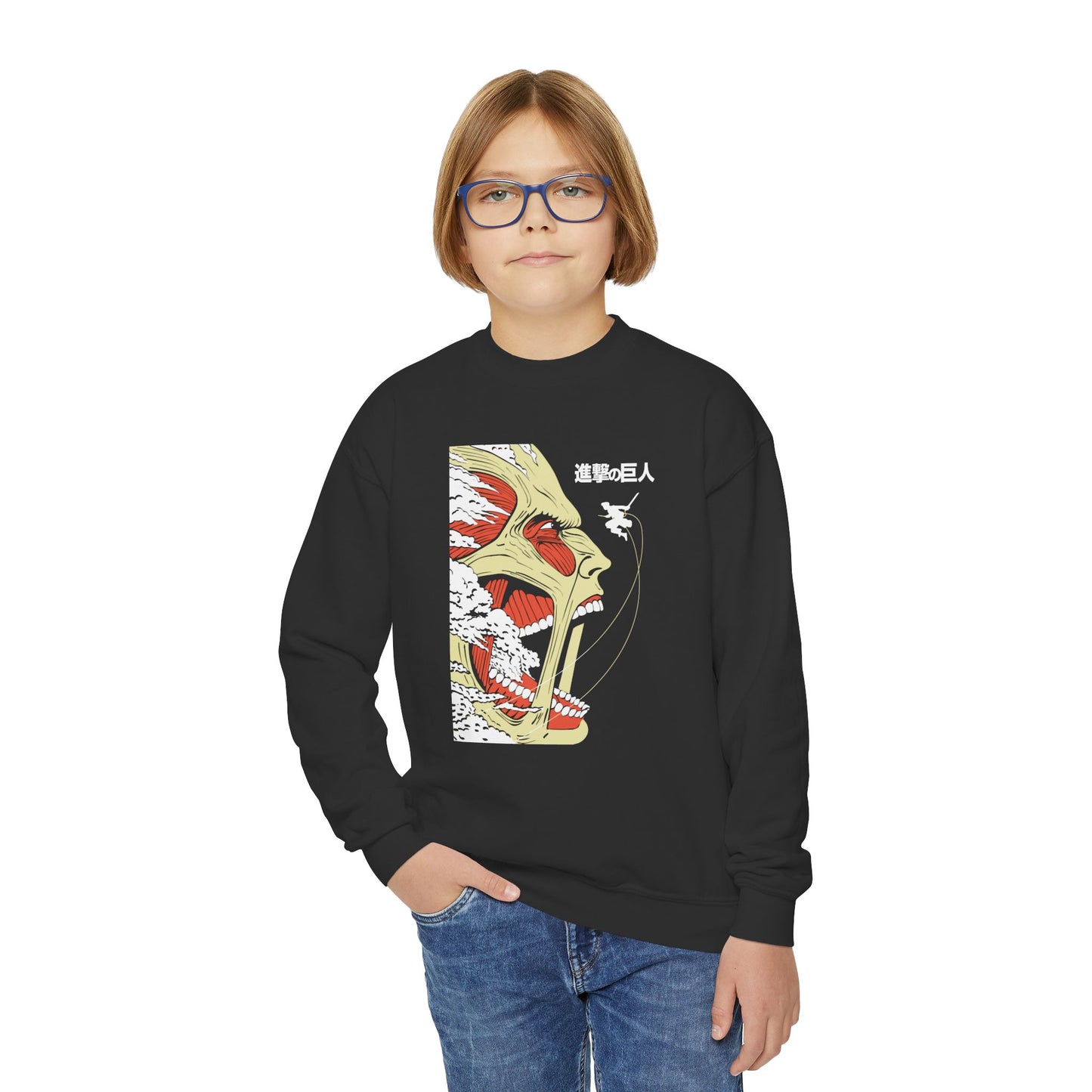 Attack on Titan Youth Crewneck Sweatshirt - Anime-Inspired Design for Fans - CreativeRino