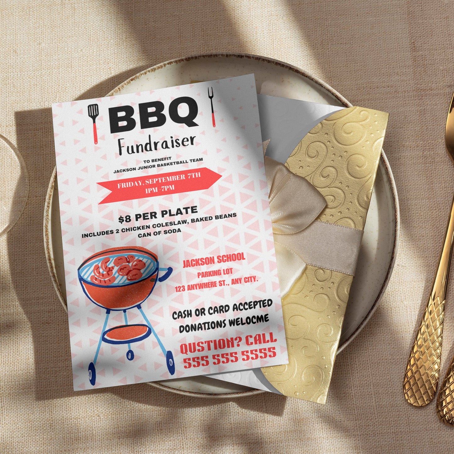 BBQ Fundraiser Flyer Template CreativeRino