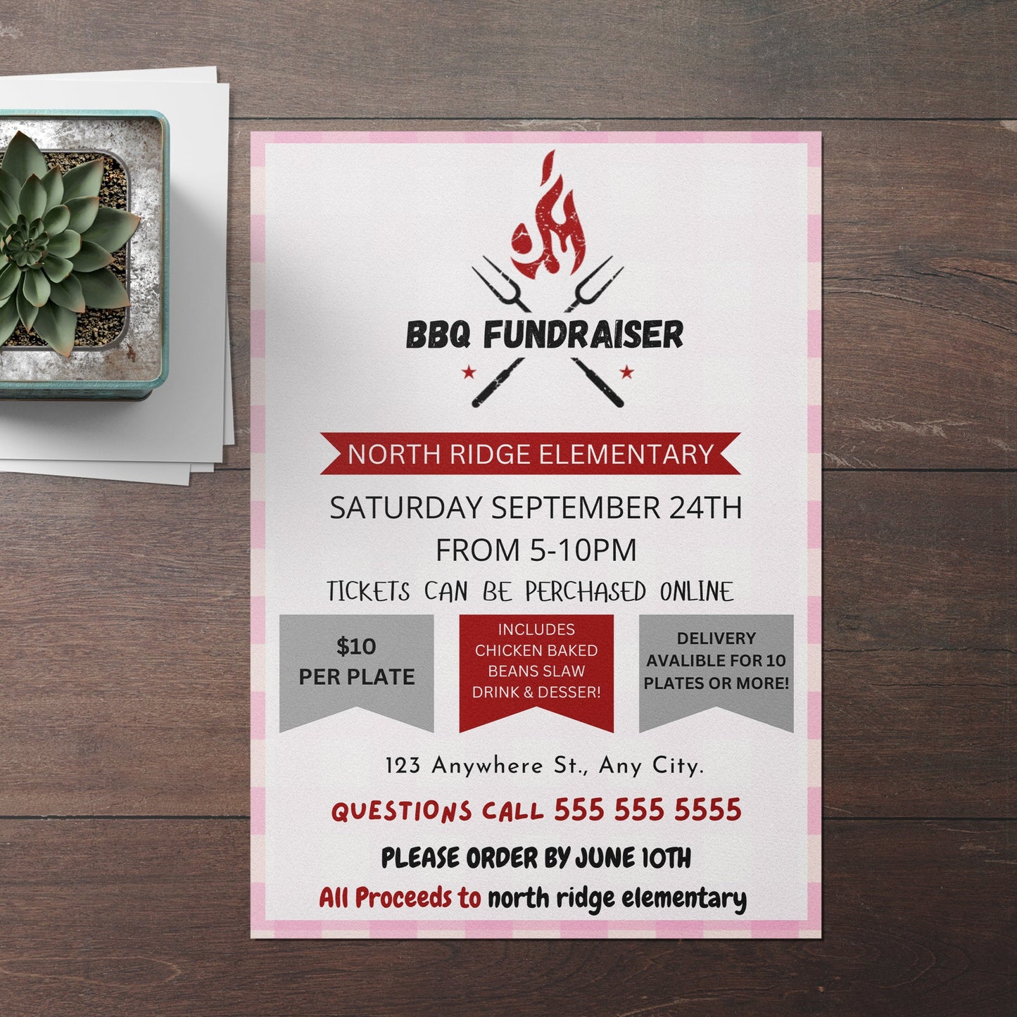 Barbecue Fundraiser Flyer Template CreativeRino
