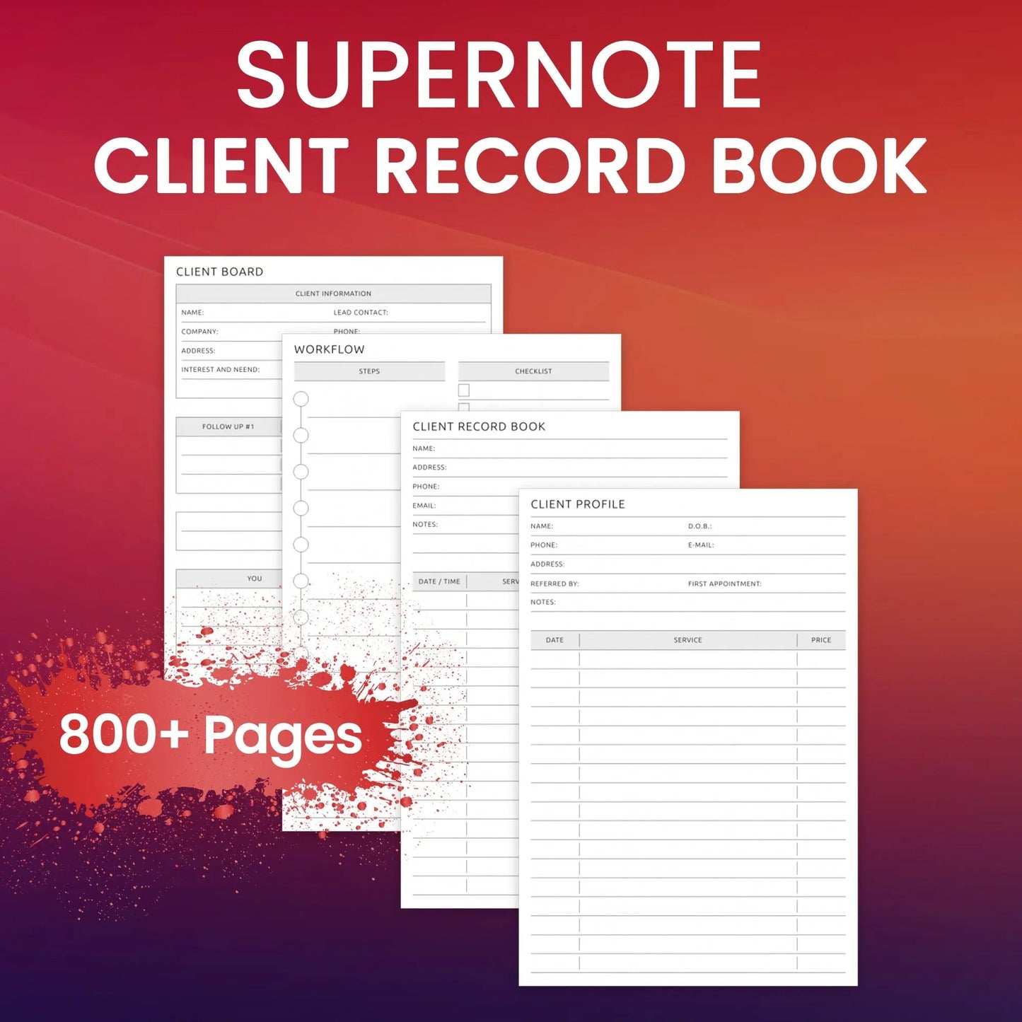 Supernote Client Record Book Planner Template CreativeRino