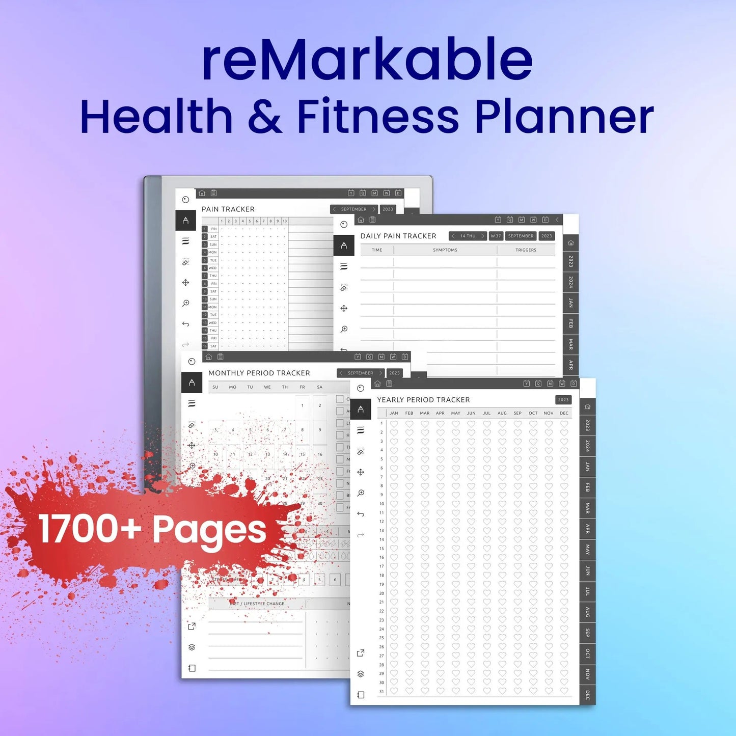 reMarkable 2 Health & Fitness Planner Template My Store