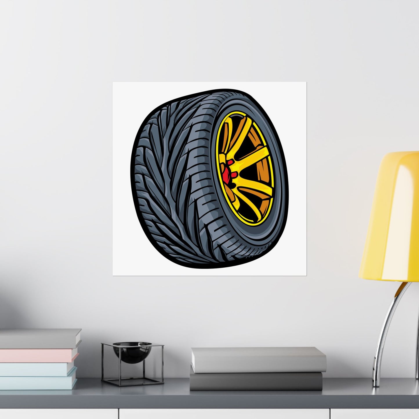 Automotive Art Poster - Stylish Tire Design for Car Enthusiasts - CreativeRino
