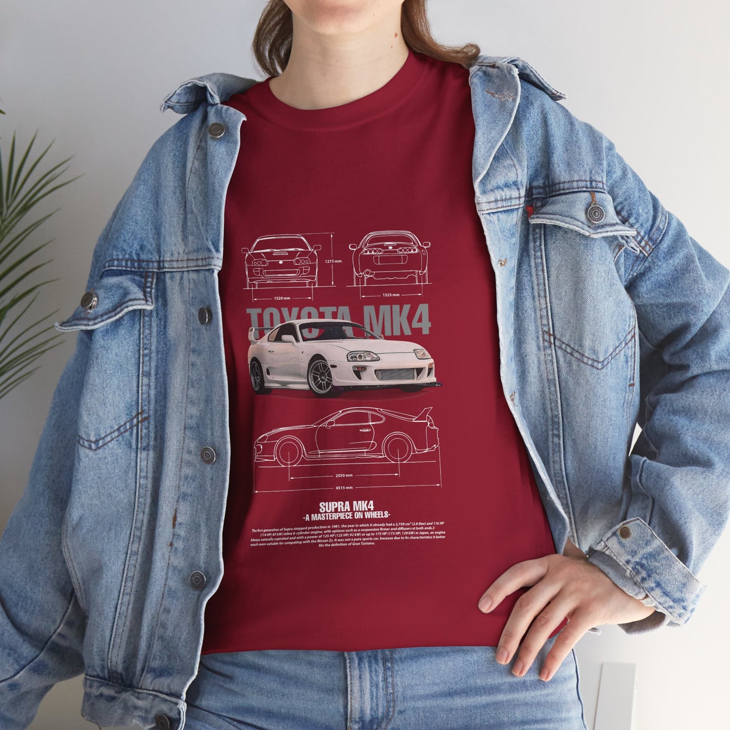 Toyota MK4 Supra Unisex Heavy Cotton Tee - Car Enthusiast Graphic T-shirt - CreativeRino