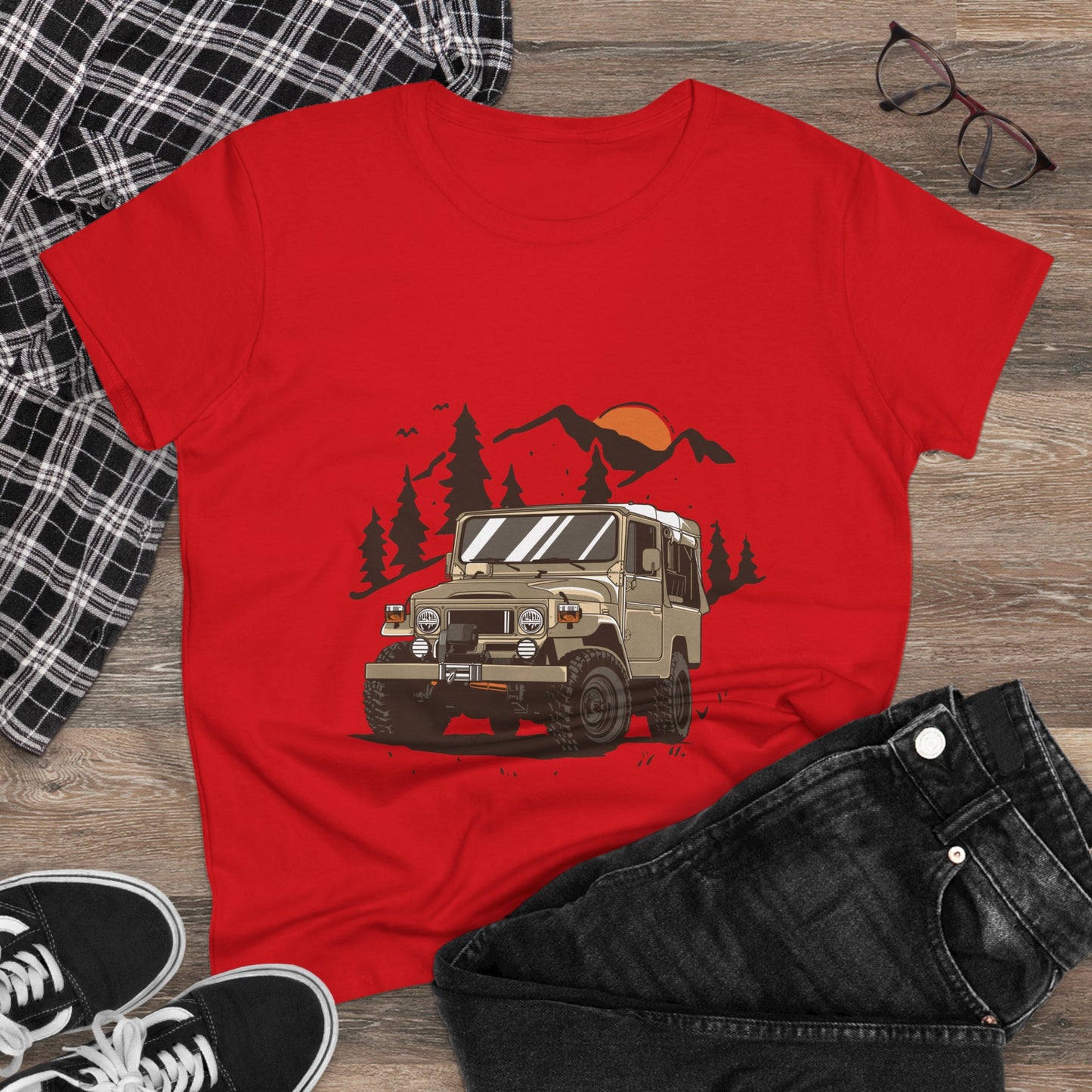 Adventure Ready Women's Cotton Tee - Off-Road Vehicle Graphic - CreativeRino