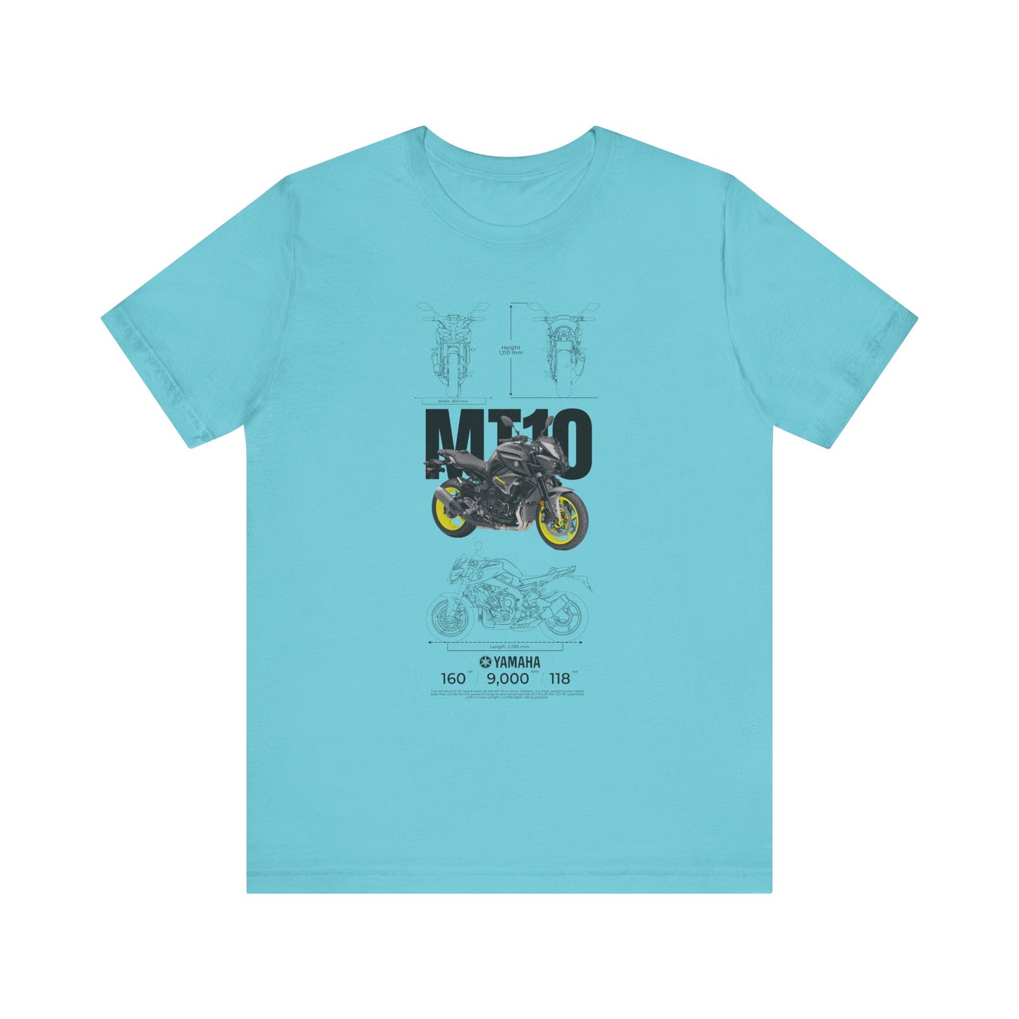 Yamaha MT 10 Motorcycle Tee - Unisex Jersey Short Sleeve T-shirt for Riders - CreativeRino