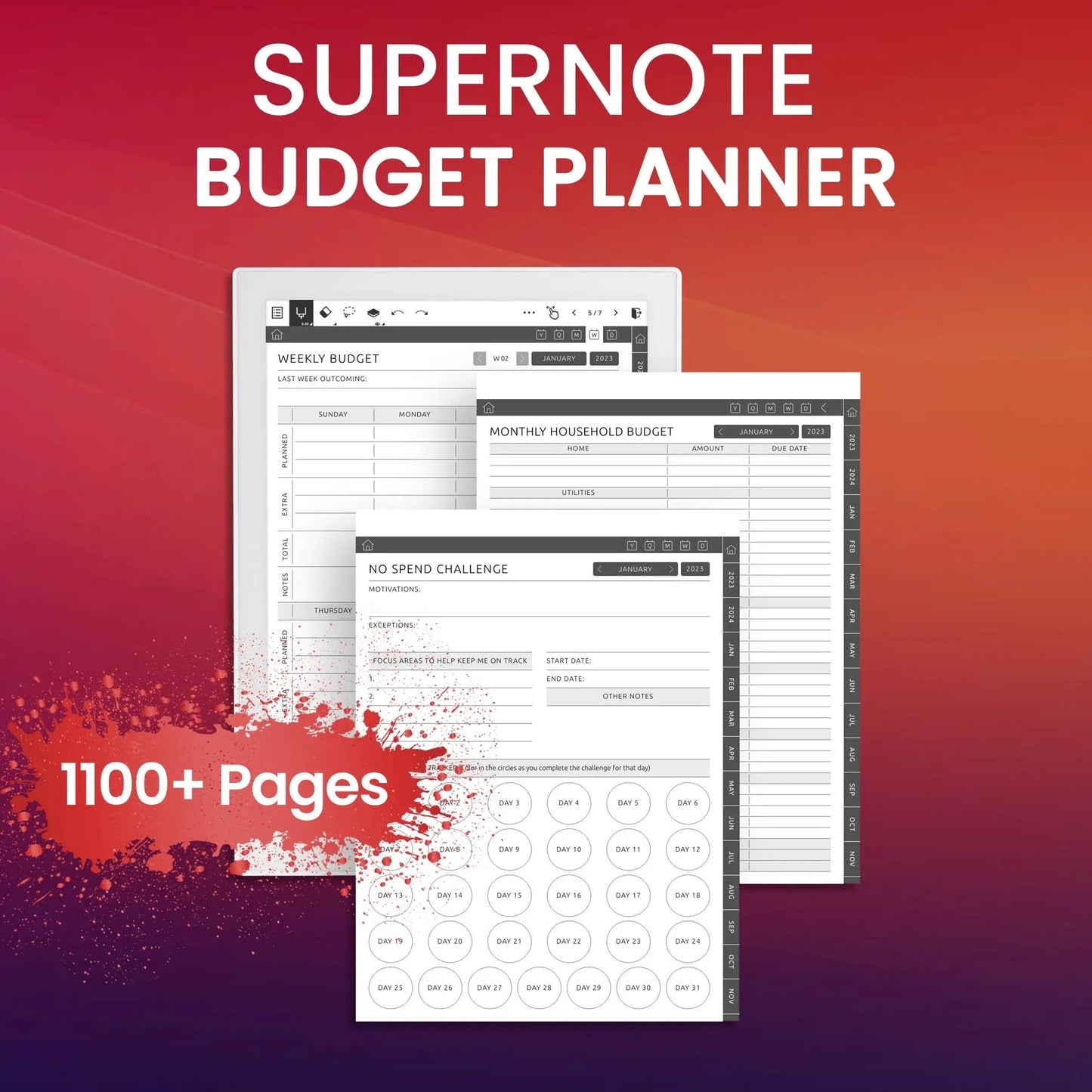 Supernote Budget Planner Template CreativeRino