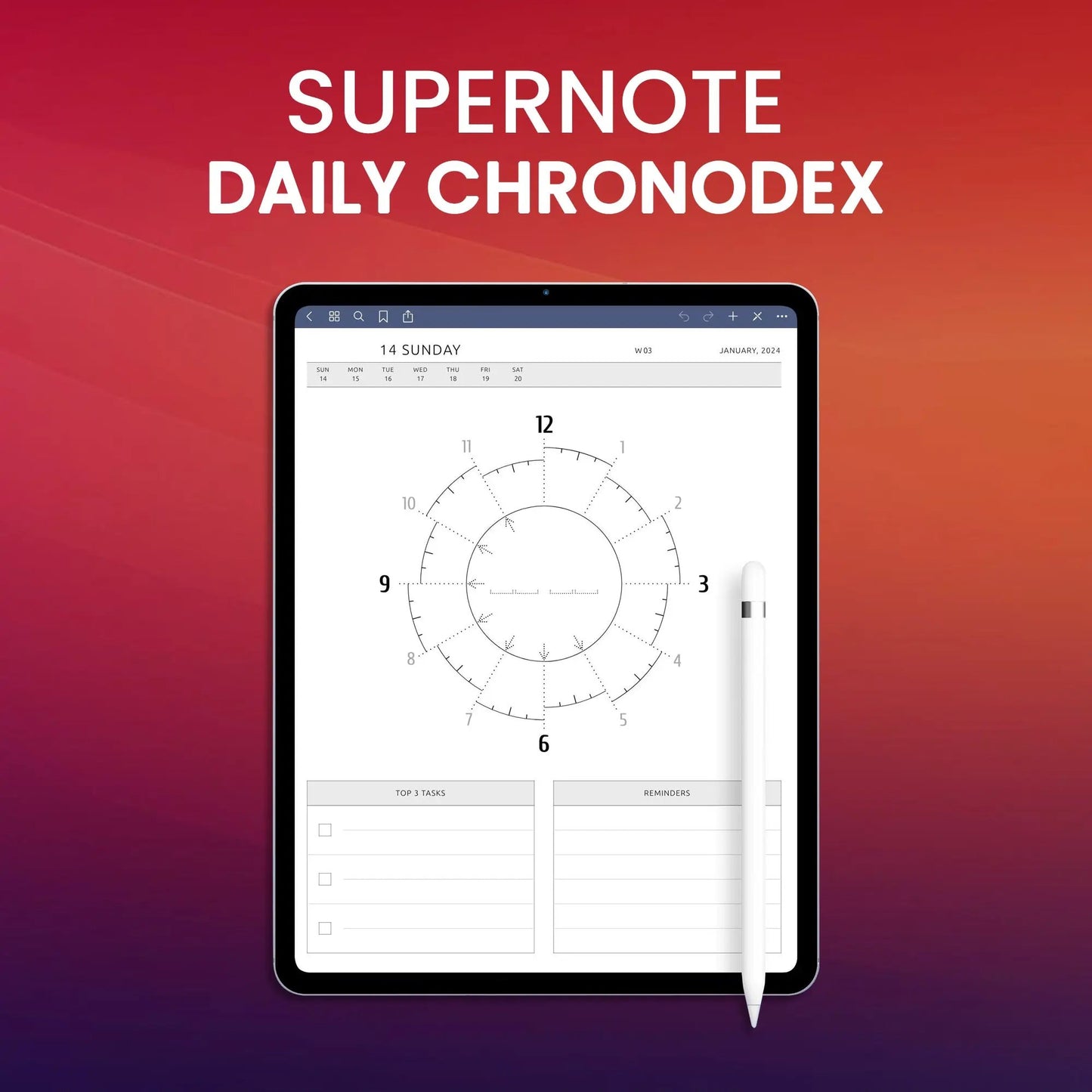 Supernote Daily Chronodex Planner Template CreativeRino
