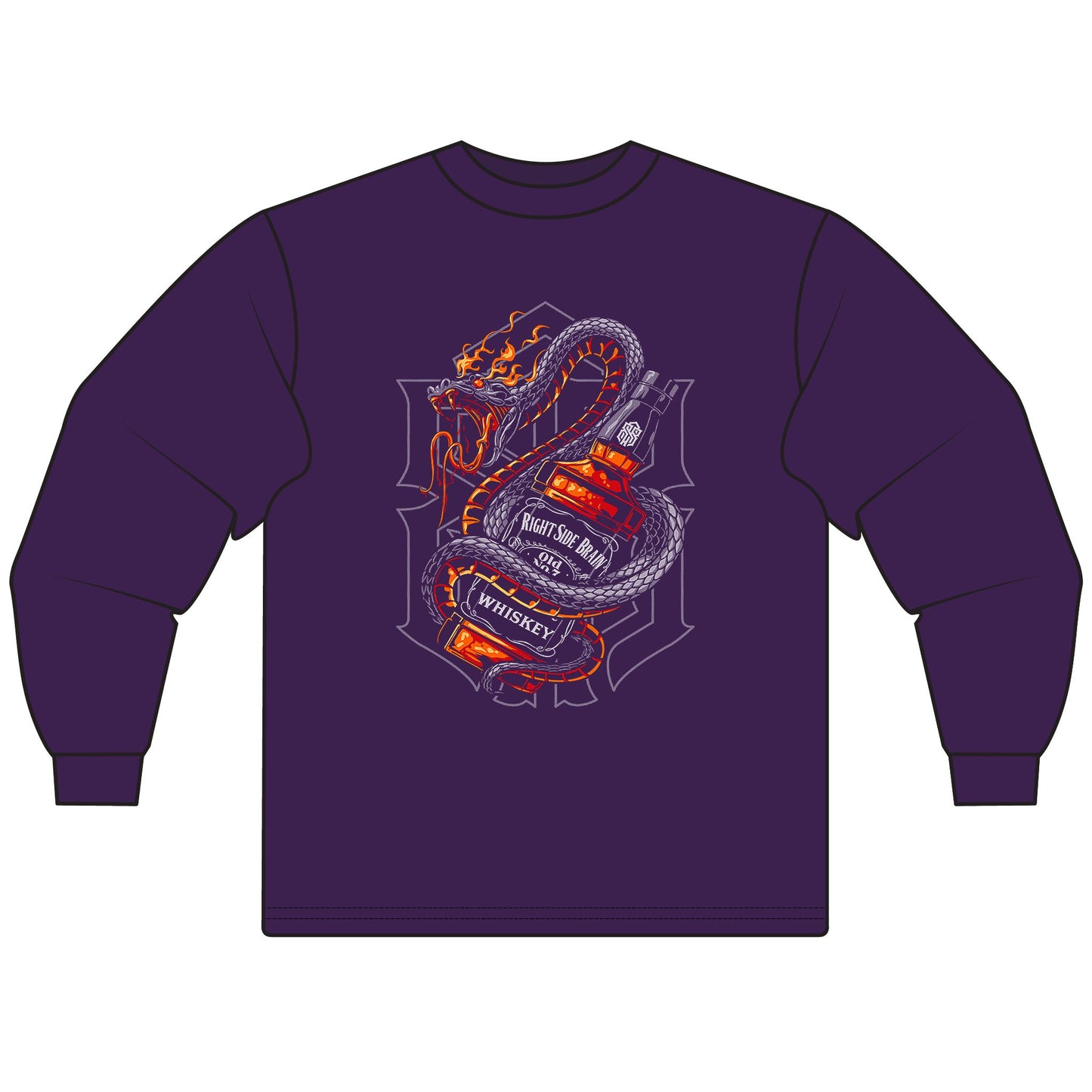 Whiskey Snake Unisex Long Sleeve T-Shirt - Perfect for Casual Wear & Gift for Whiskey Lovers - CreativeRino