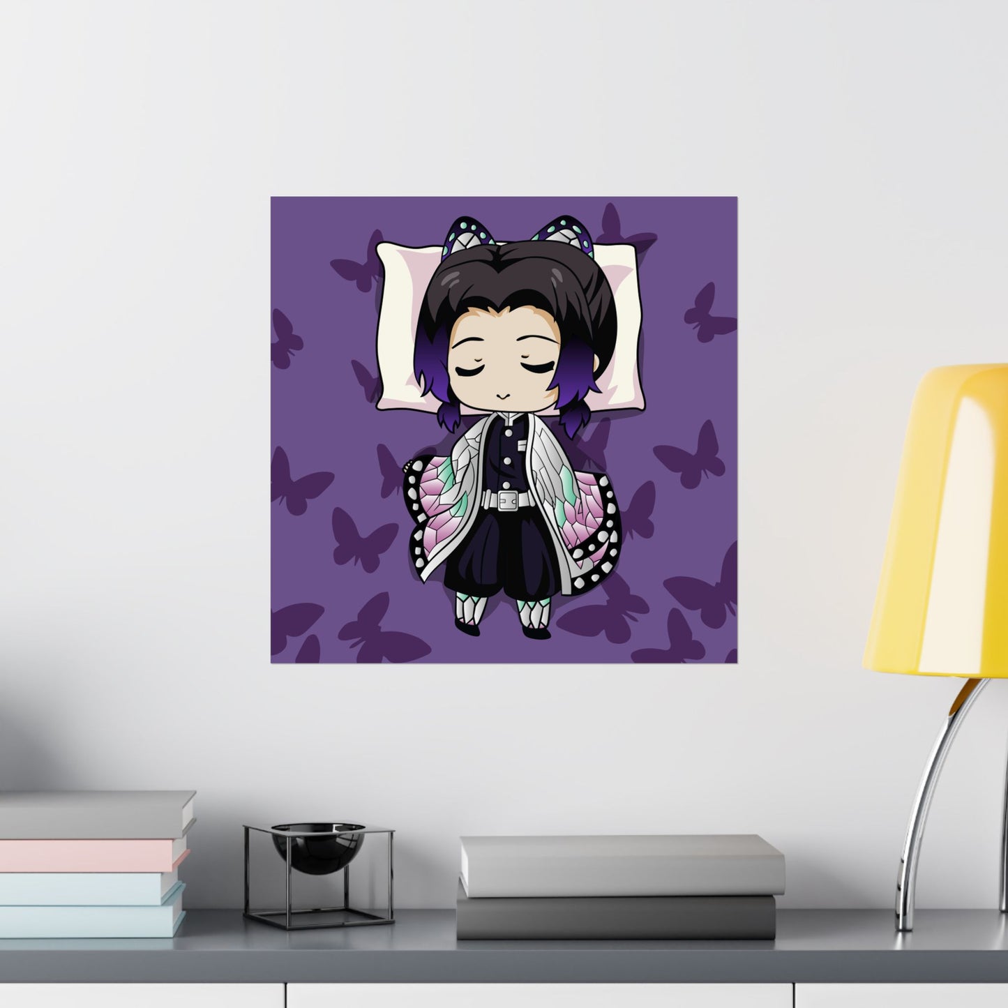 Chibi Butterfly Dreams Matte Posters - Cute Anime Demon Slayer Wall Art for Kids Wall Decor - CreativeRino