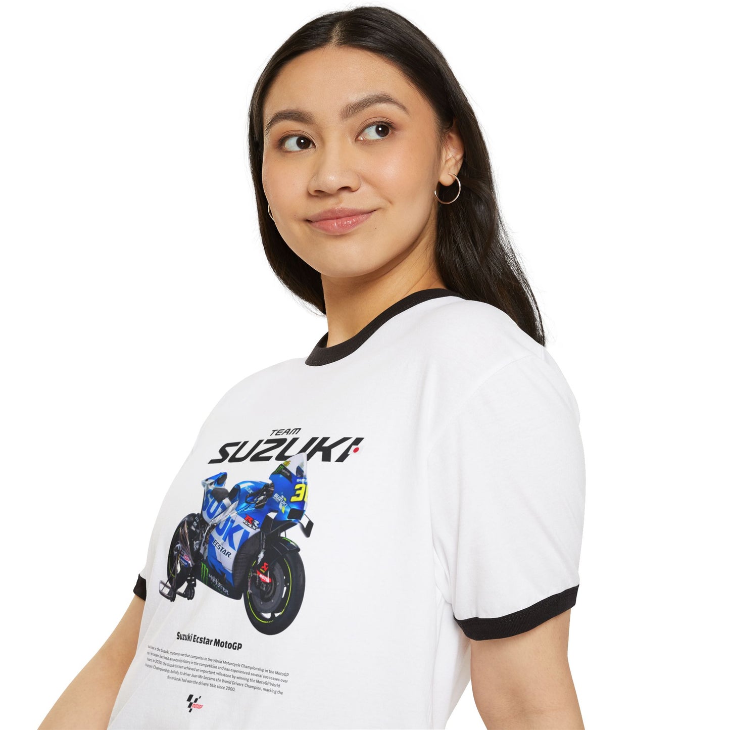 Suzuki Ecstar MotoGP Unisex Cotton Ringer T-Shirt - CreativeRino