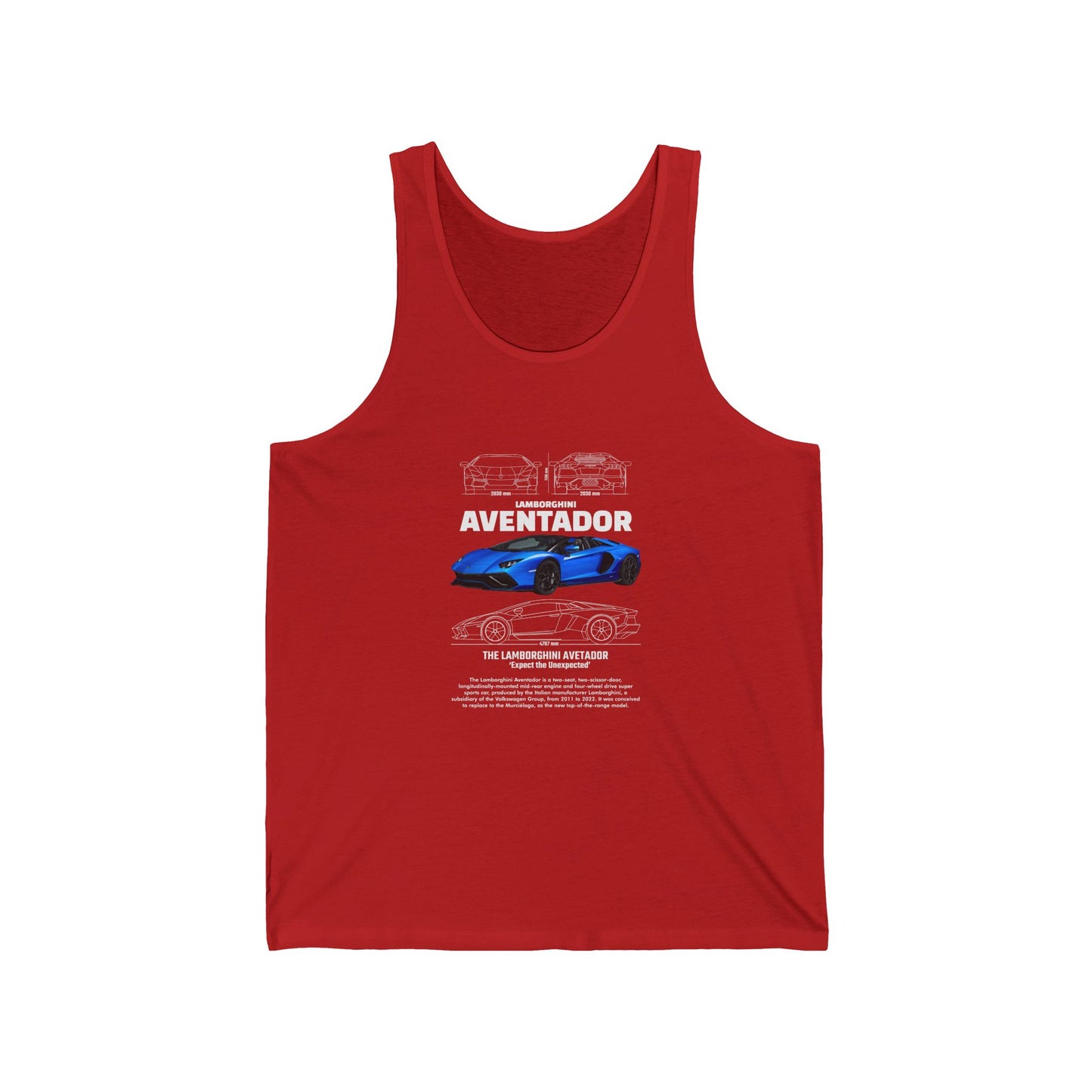 Lamborghini Aventador Unisex Jersey Tank - Automotive Enthusiast Apparel - CreativeRino