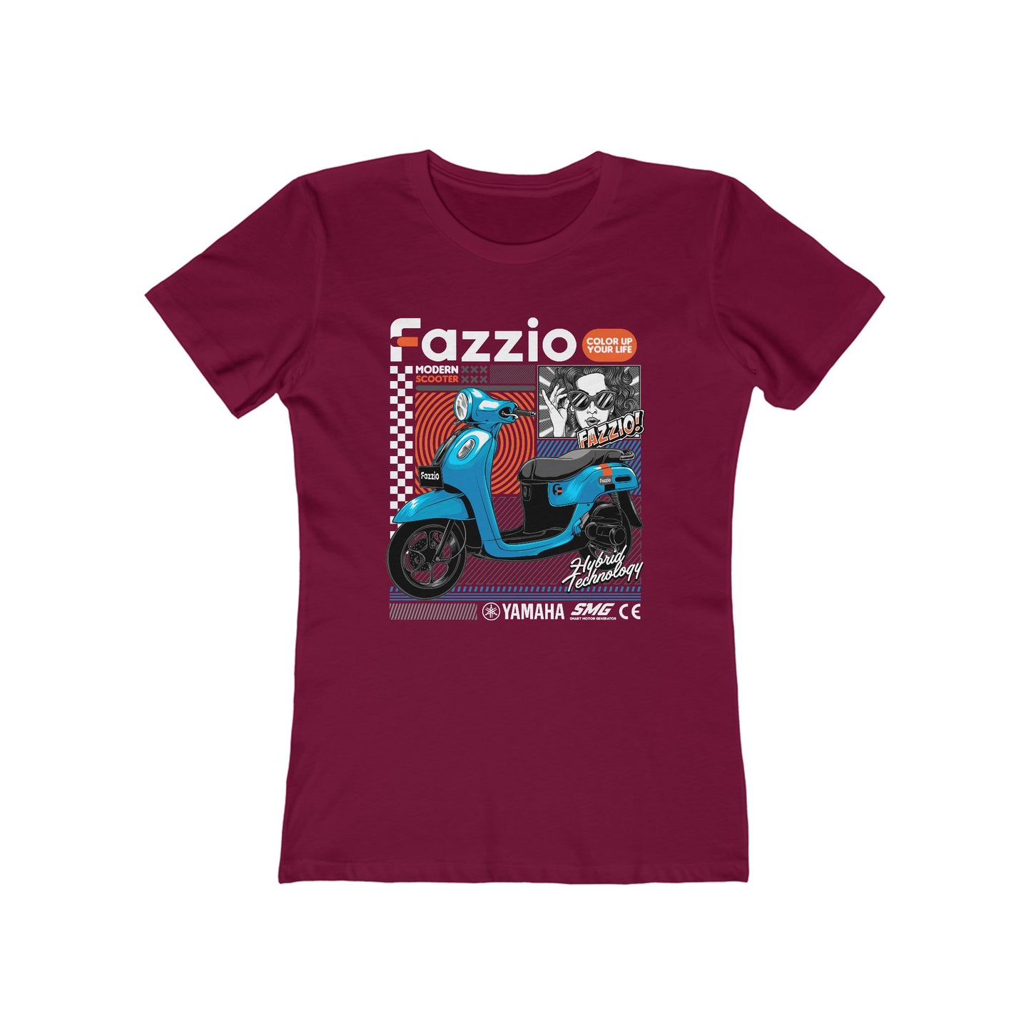 Yamaha Fazzio Motorcycle Tee Graphic T-shirt for Women - CreativeRino
