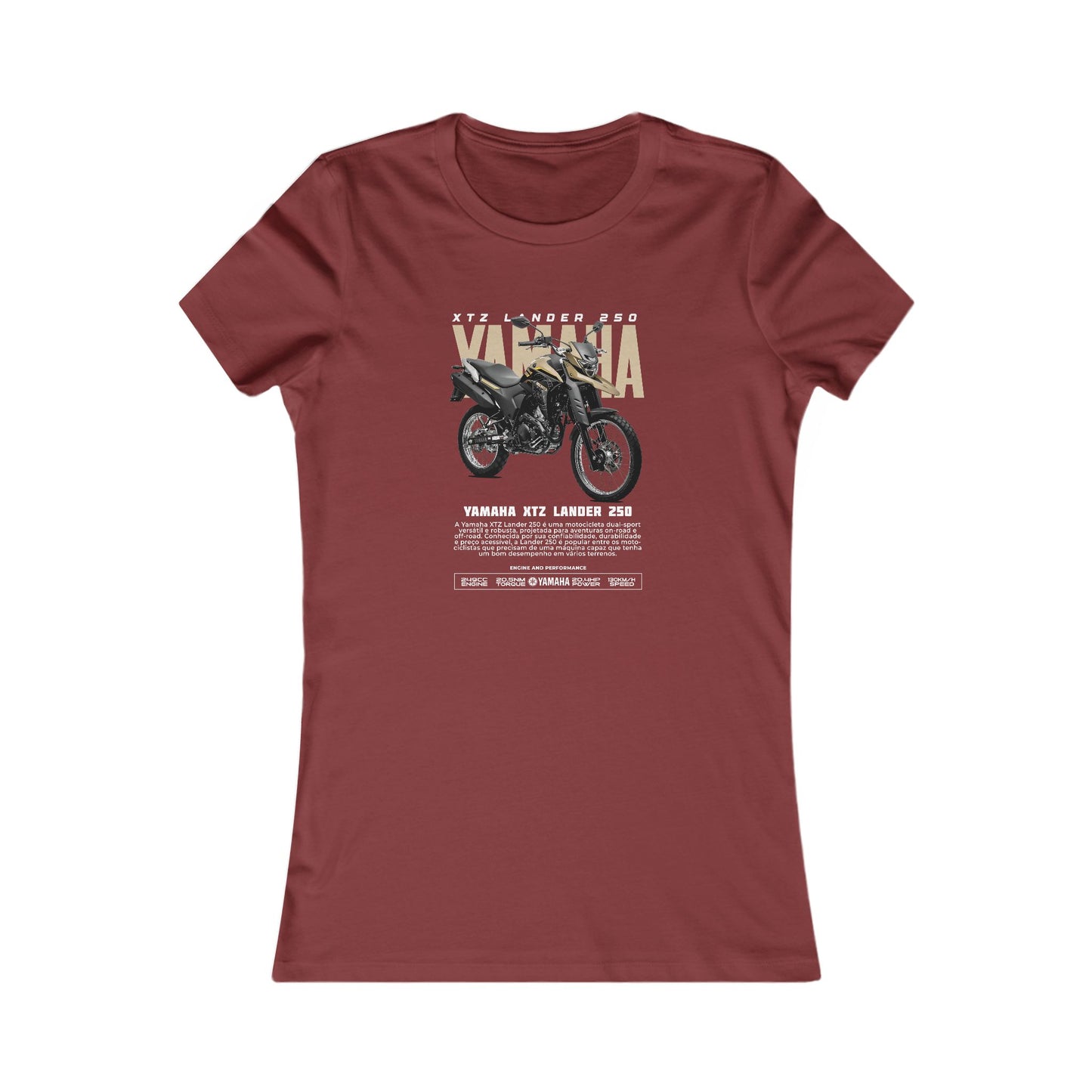 Yamaha XTZ Lander 250 Motorcycle Graphic Tee for Women - Perfect T-shirt for Riders and Gifting - CreativeRino