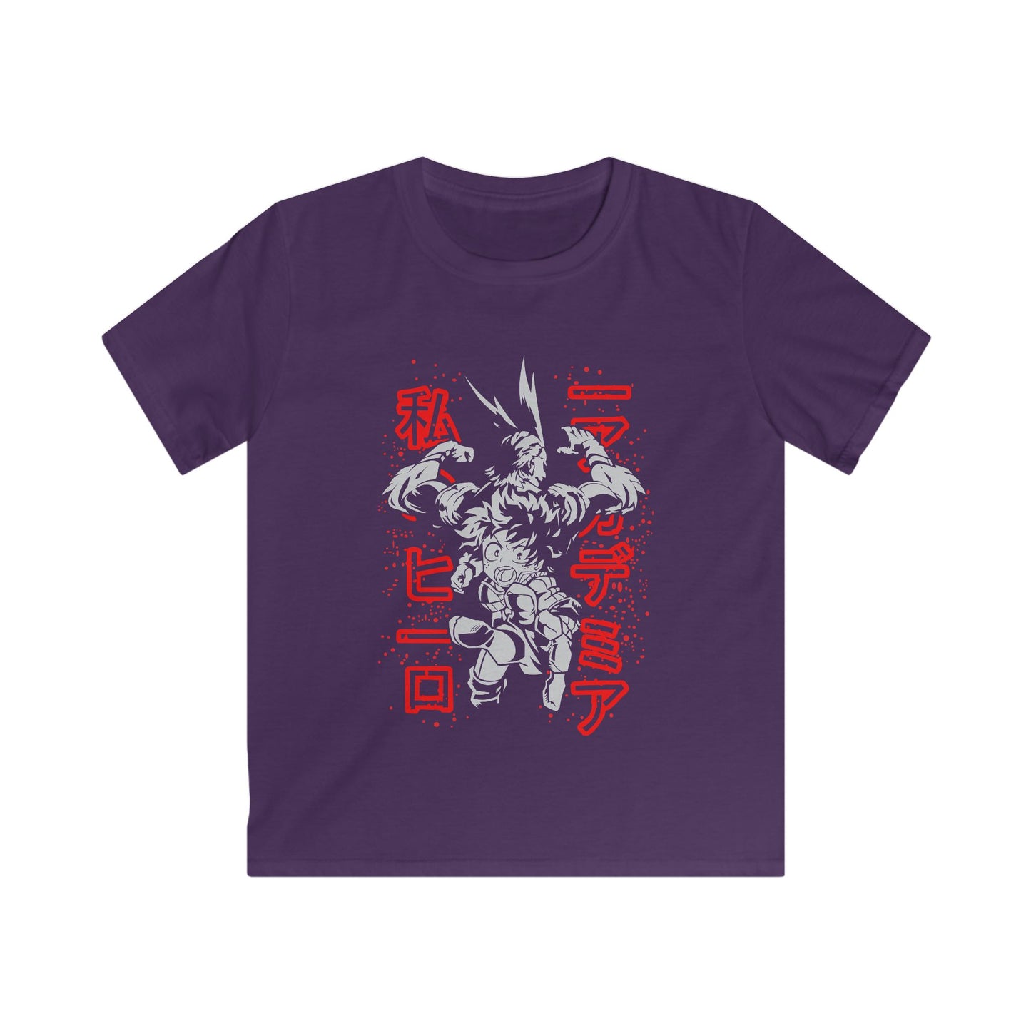 My Hero Academia Kids Softstyle Tee - Anime Hero Graphic T-shirt for Young Fans - CreativeRino