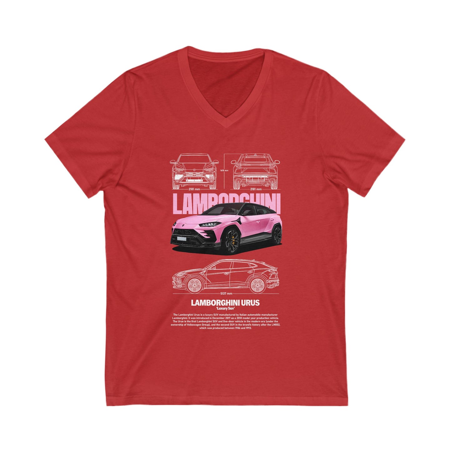 Lamborghini Urus V-Neck Tee - Unisex Car Enthusiast Shirt - CreativeRino