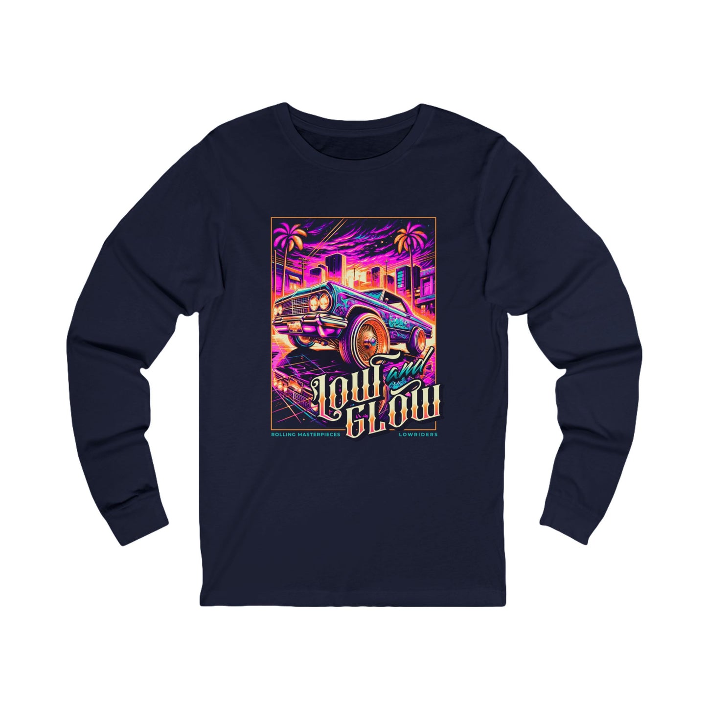 Vintage Car Long Sleeve Tee - Low Glow Design Car T-shirt - CreativeRino