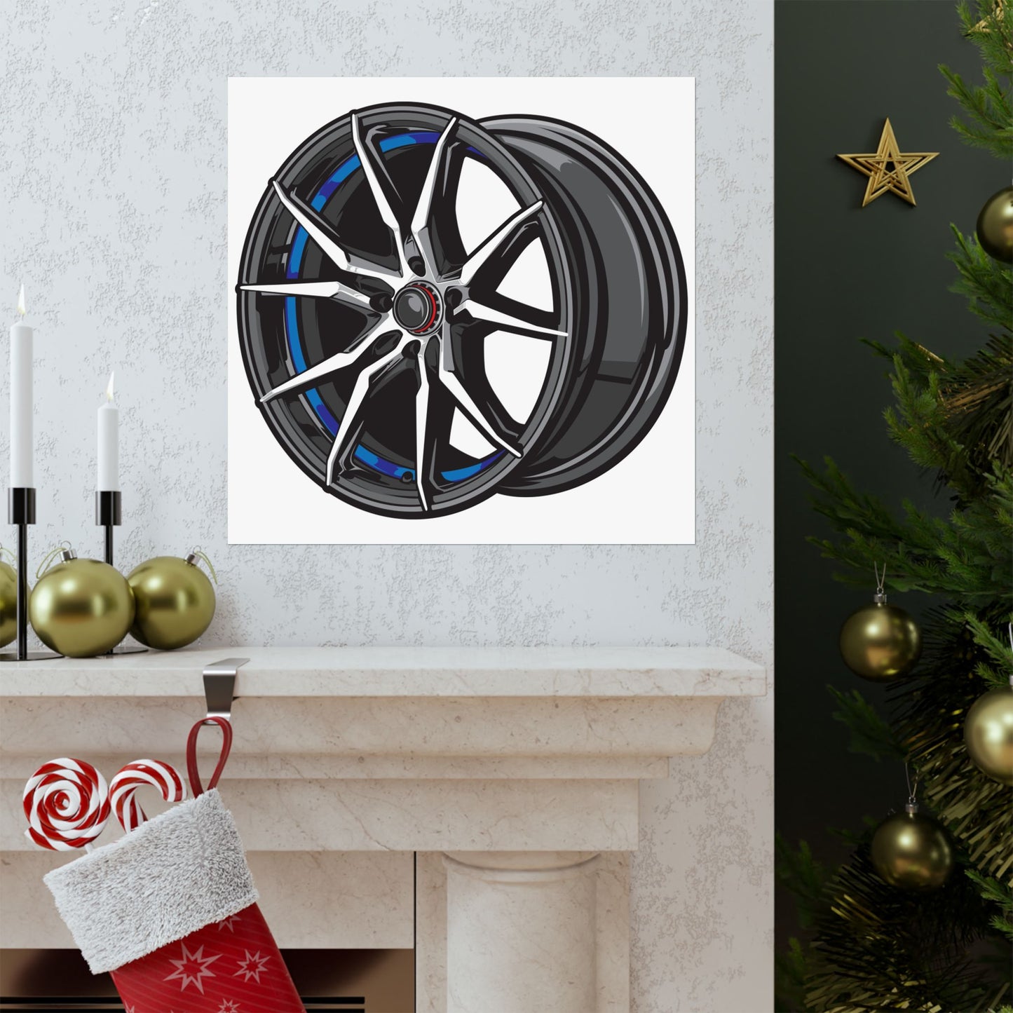 Car Enthusiast Matte Square Posters - Stylish Wheel Design for Auto Lovers - CreativeRino