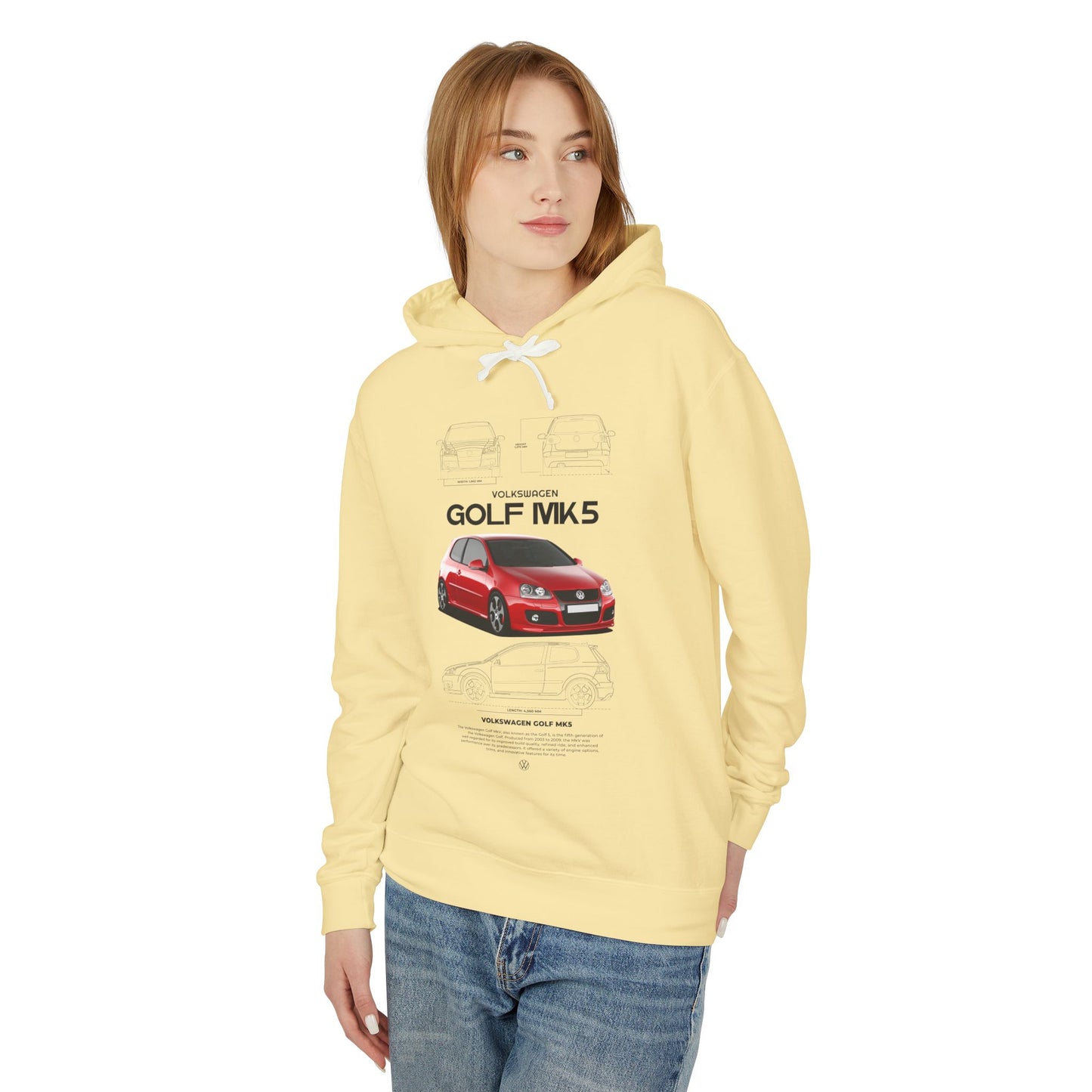Volkswagen Golf MK5 Unisex Lightweight Hooded Sweatshirt – Car Enthusiast Hoodie - CreativeRino