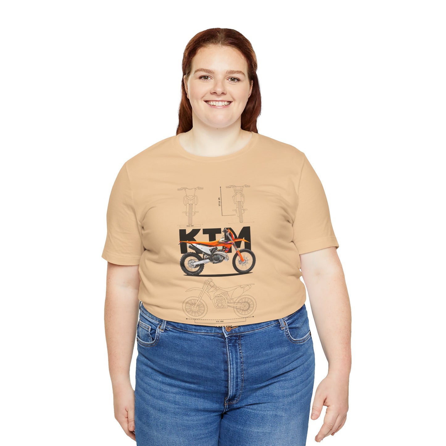 KTM 250 EXC Motorcycle Blueprint Unisex Jersey T-shirt - CreativeRino