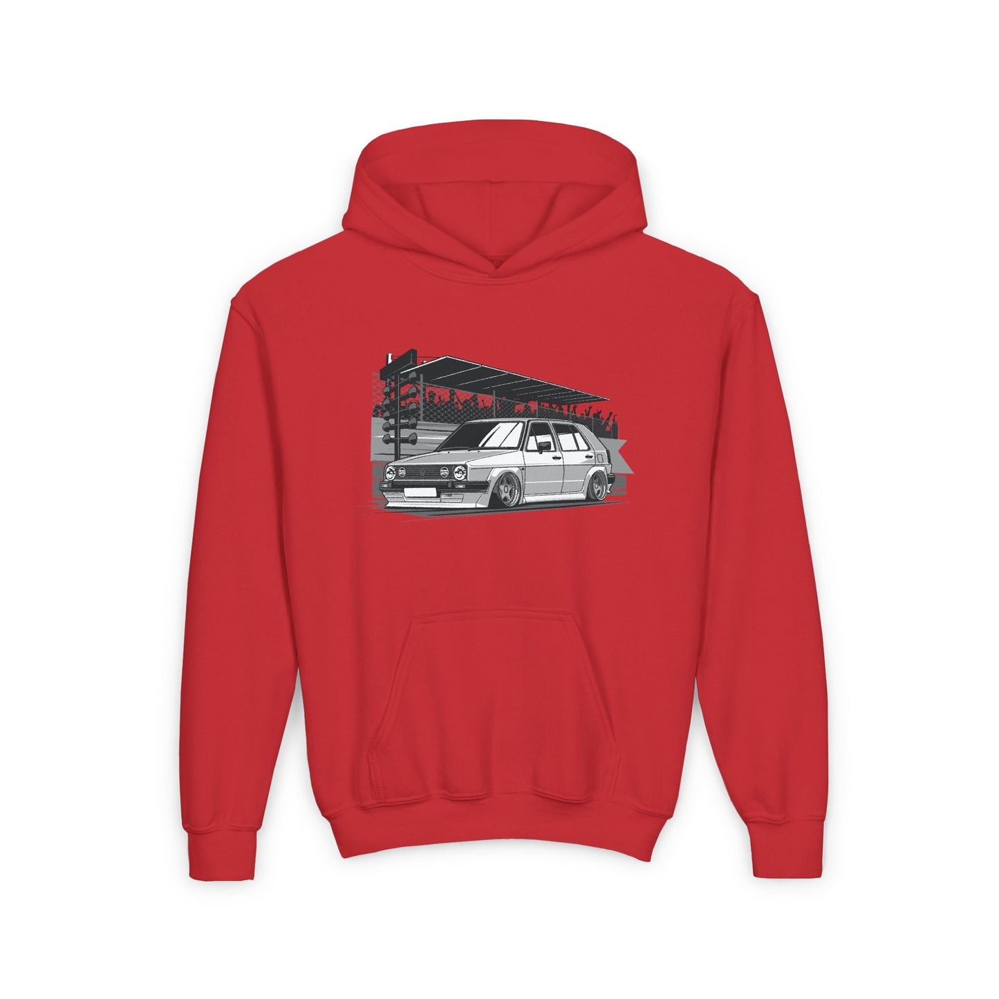 Vintage Car Youth Hoodie | Cozy Heavy Blend Sweatshirt for Young Gearheads - CreativeRino
