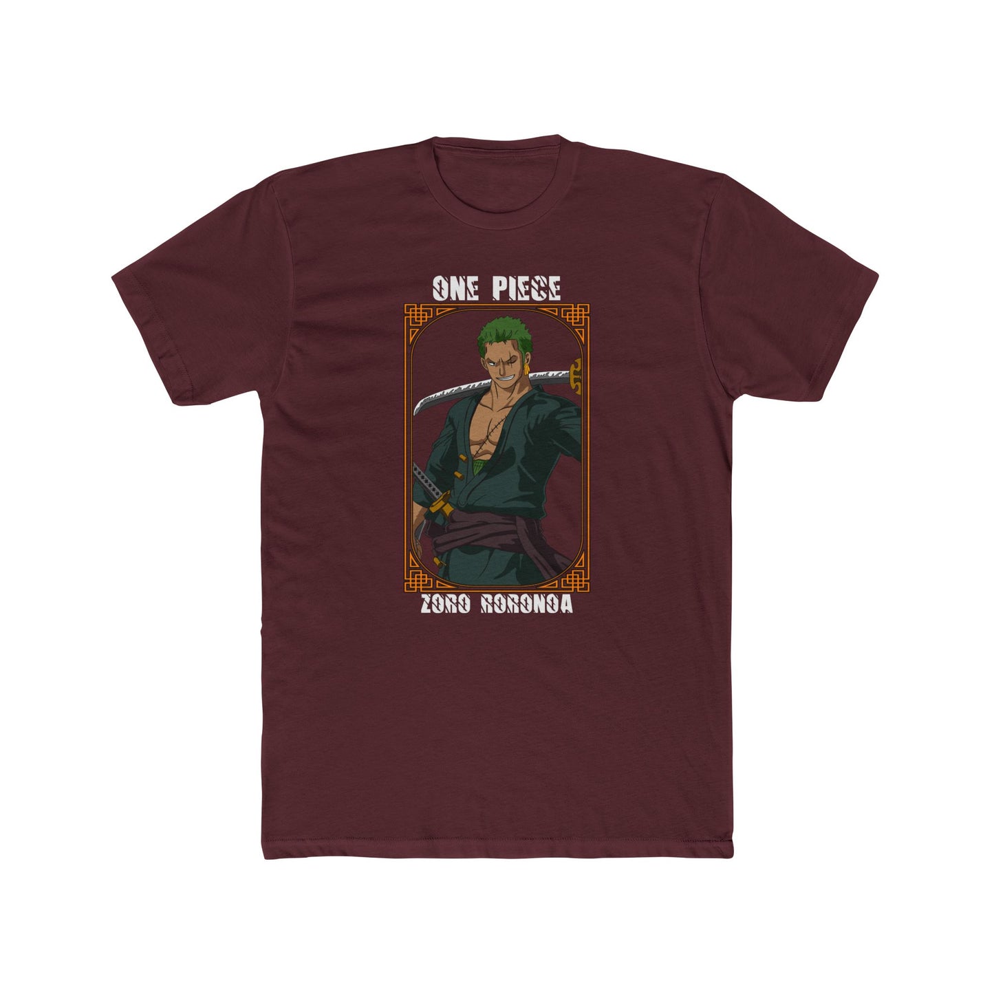 One Piece Zoro Roronoa Unisex Cotton Crew Tee - Stylish Anime T-shirt for Fans - CreativeRino