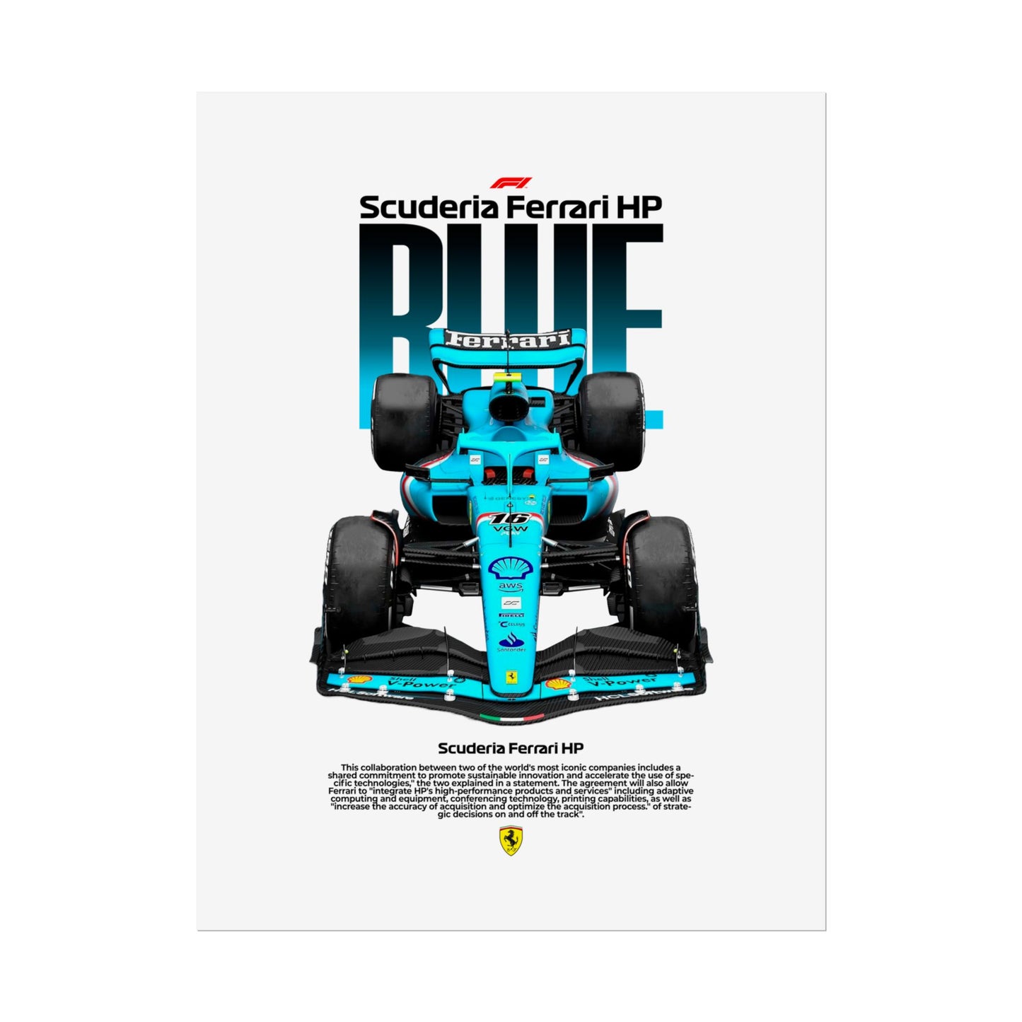 Scuderia Ferrari HP Poster - Vibrant Racing Decor for Formula 1 Fans - Perfect Gift for Motorsports Enthusiasts - CreativeRino