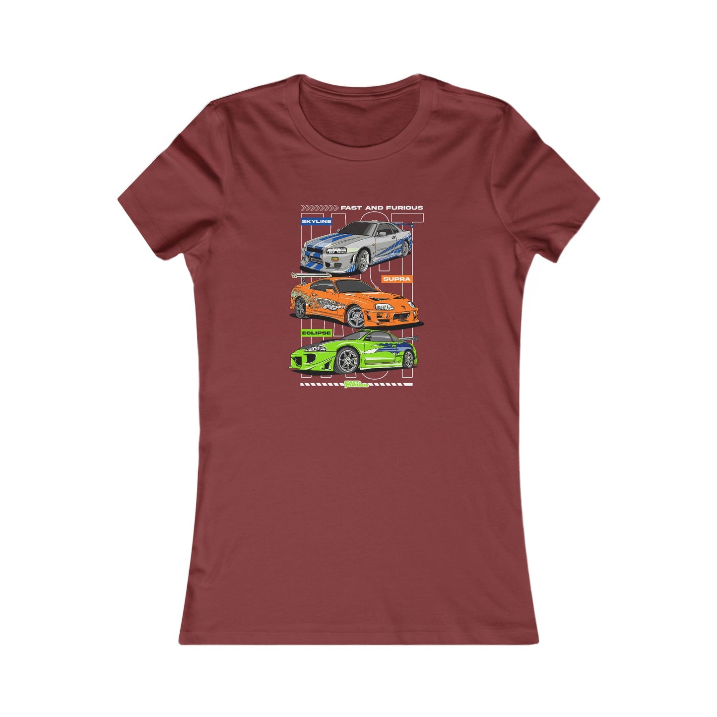 Fast & Furious Racing Enthusiast Women's Favorite Tee - Graphic Car T-shirt Design - CreativeRino