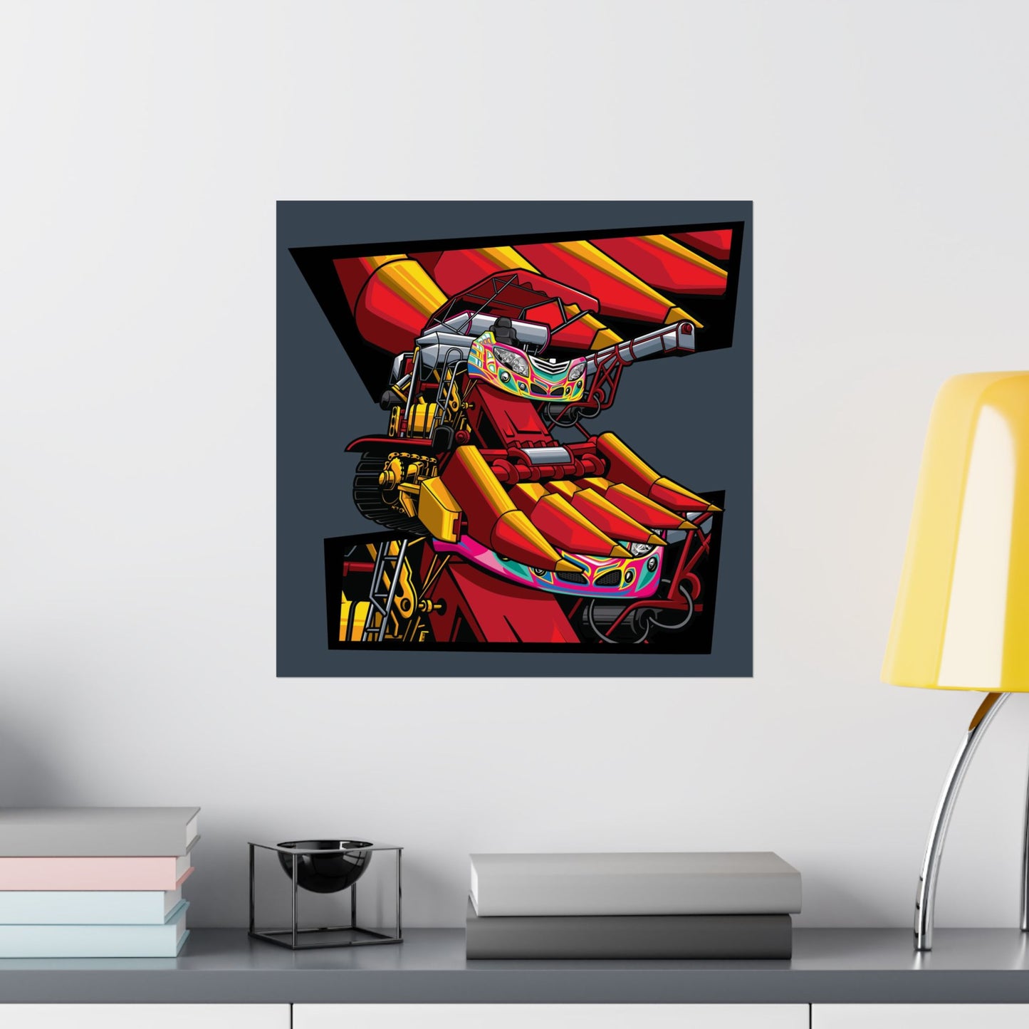 Combine harvester Matte Square Posters - Bold Art for Auto Enthusiasts - CreativeRino