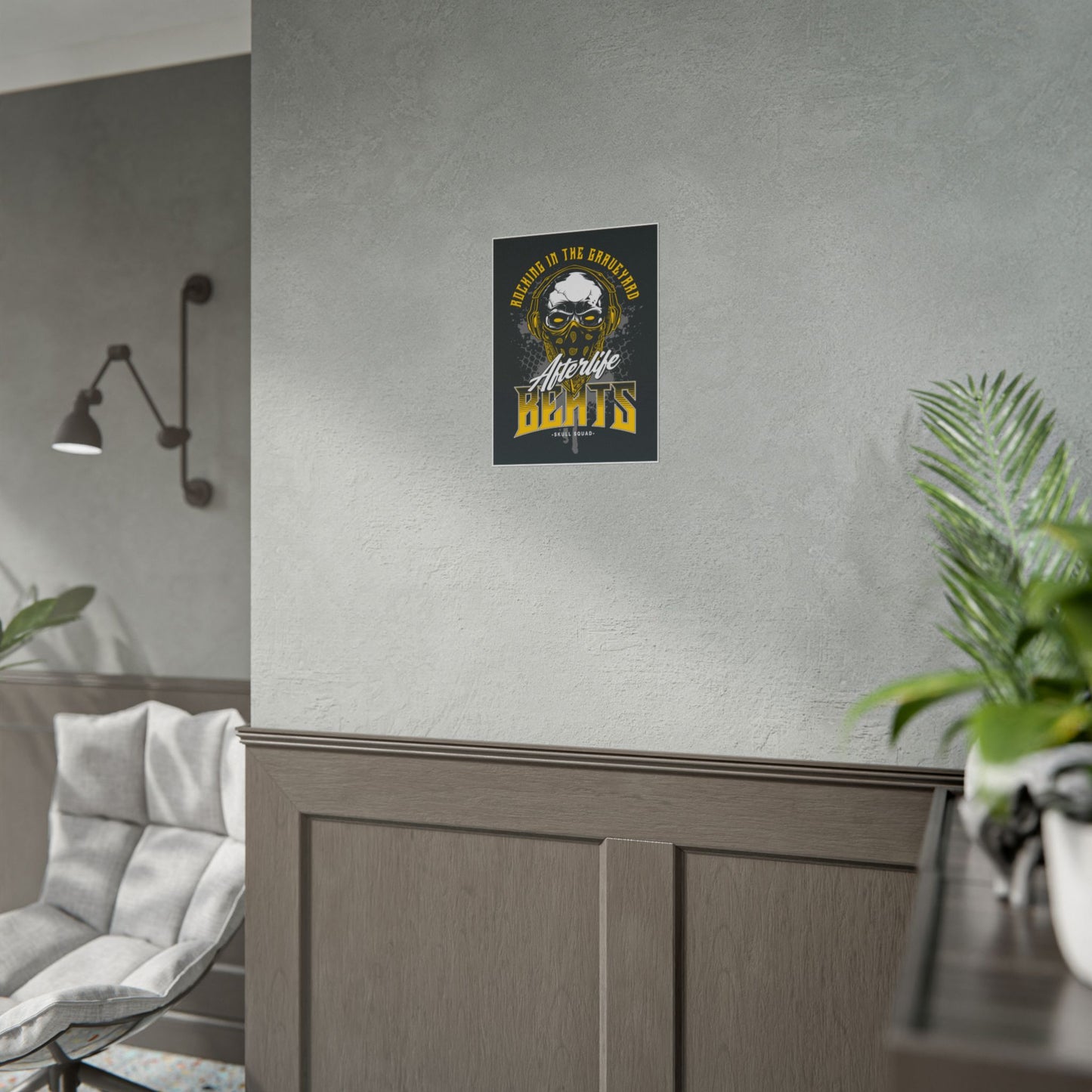 Cool Skull Music Rolled Poster - Afterlife Beats - Perfect Poster for Music Lovers & Home Decor - CreativeRino