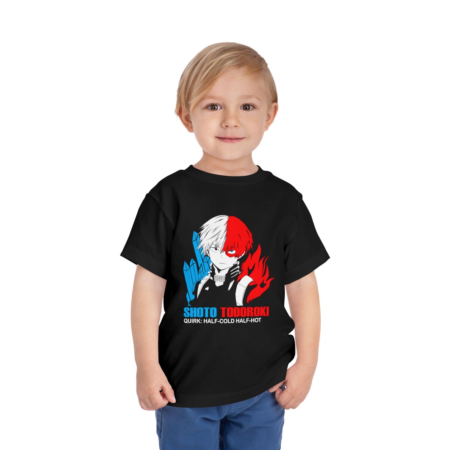 My Hero Academia Toddler Short Sleeve Tee - Shoto Todoroki Anime Graphic T-shirt for Fans - CreativeRino