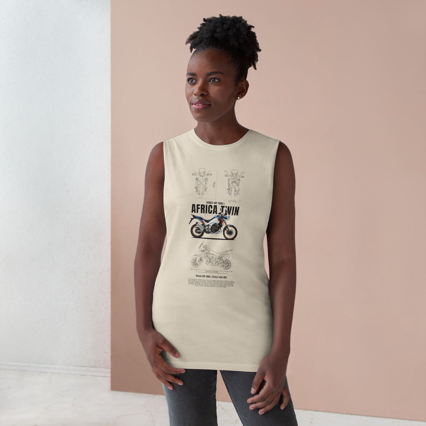 Africa Twin Unisex Tank Top - Motorcycle Graphic T-shirt - CreativeRino