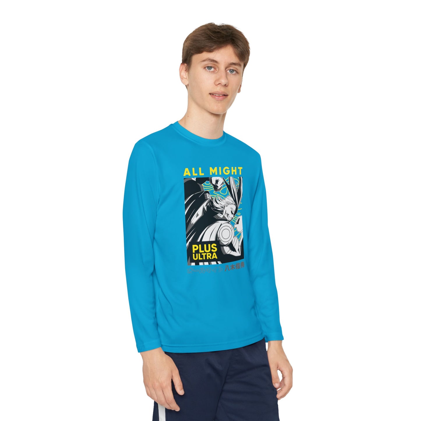 Anime Youth Long Sleeve Hero Tee - My Hero Academia All Might Plus T-shirt Design - CreativeRino