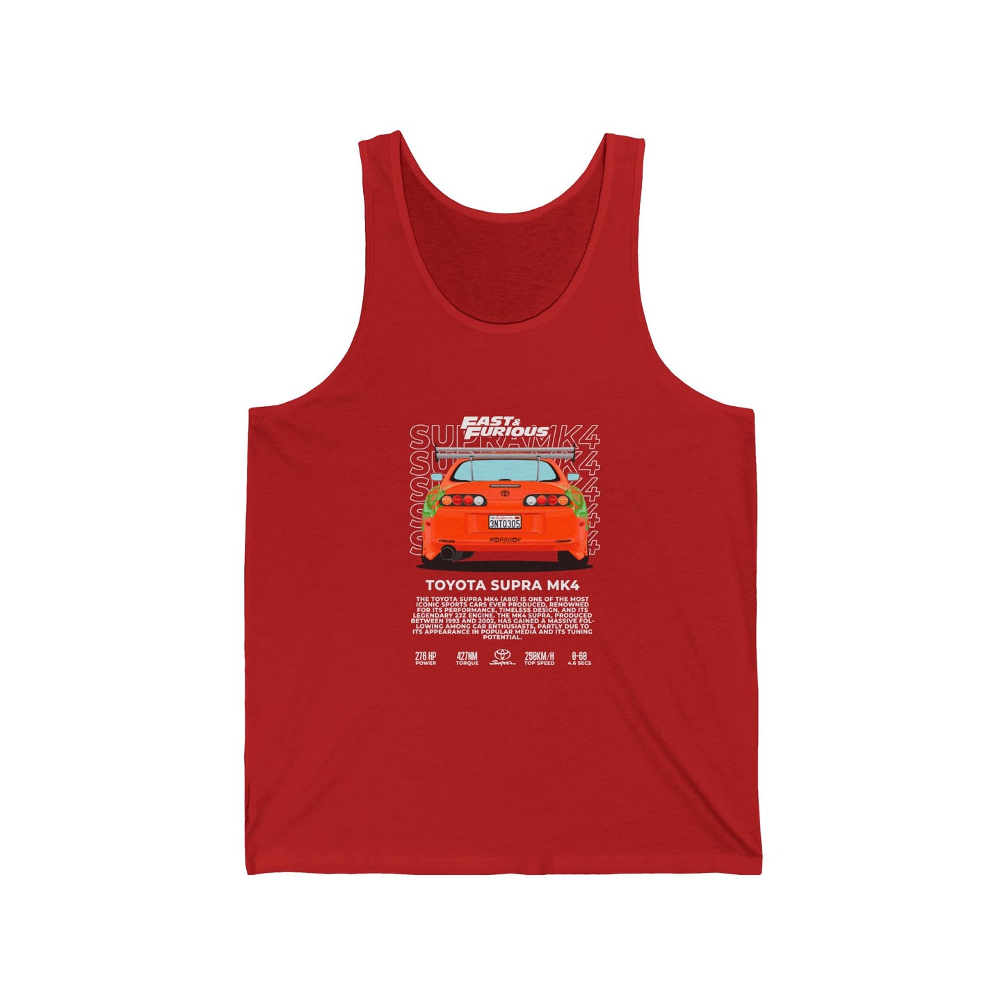 East Coast Meets Supra Unisex Jersey Tank - Perfect for Car Enthusiasts - CreativeRino