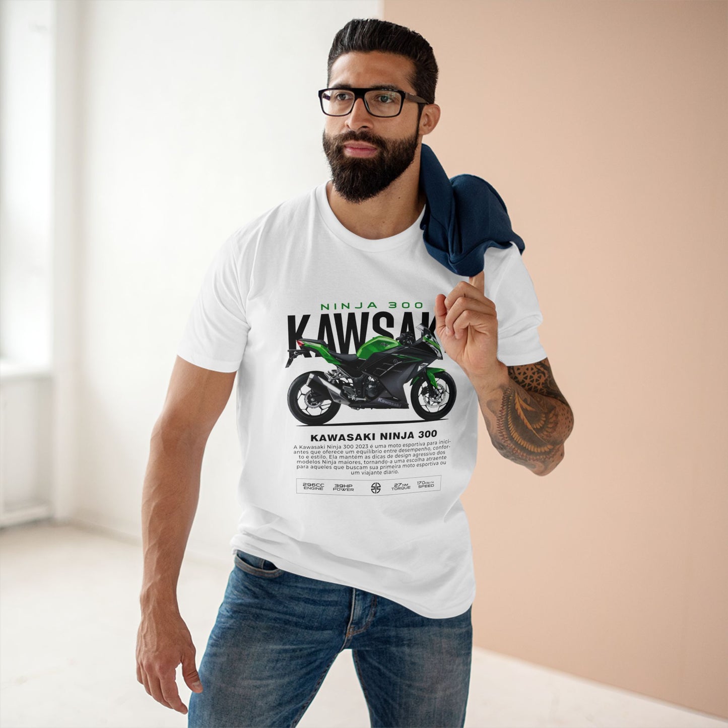 Kawasaki Ninja 300 Motorcycle Tee - Perfect T-shirt for Riders & Fans - CreativeRino