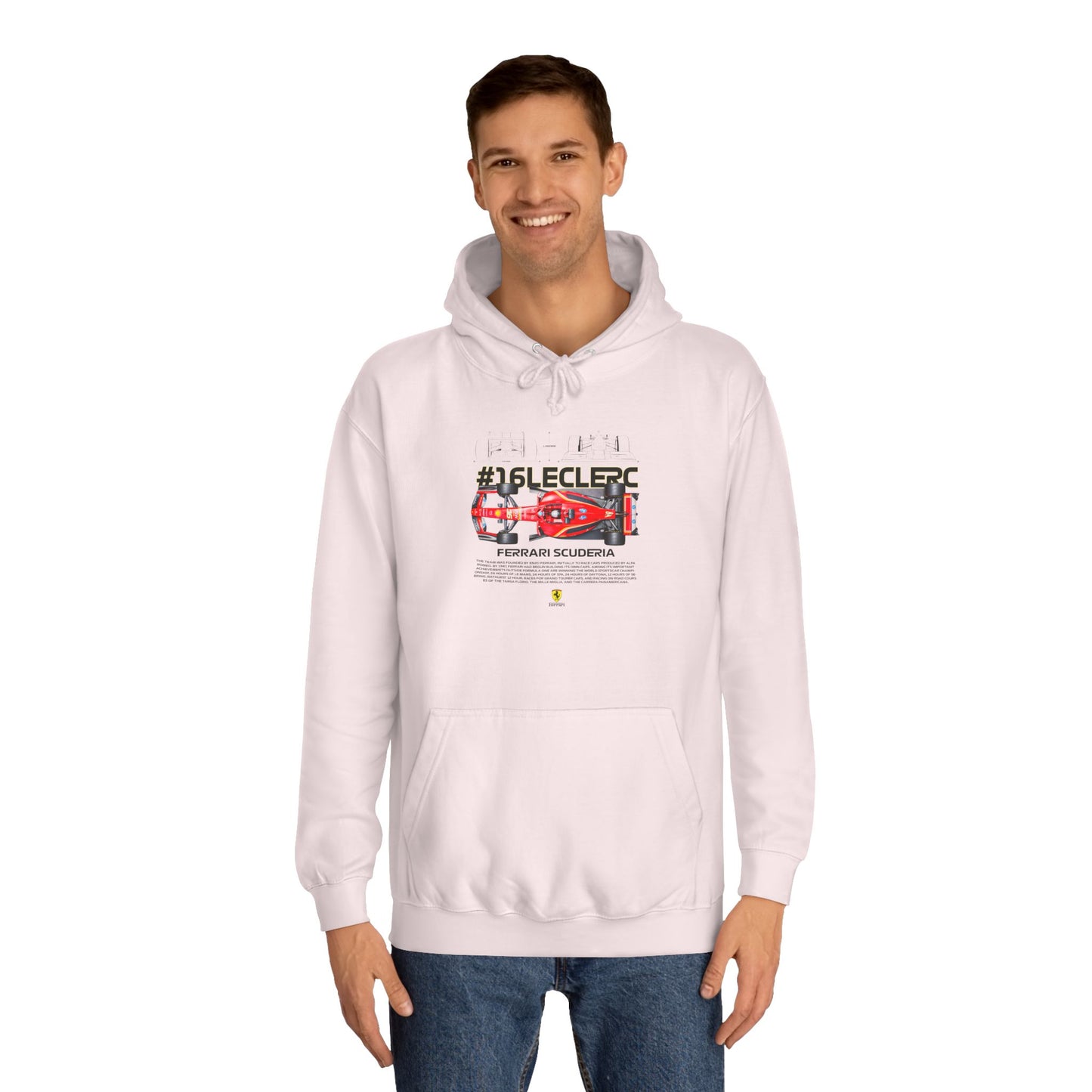 Ferrari Scuderia #16Leclerc Unisex College Hoodie - Perfect for Racing Fans - CreativeRino