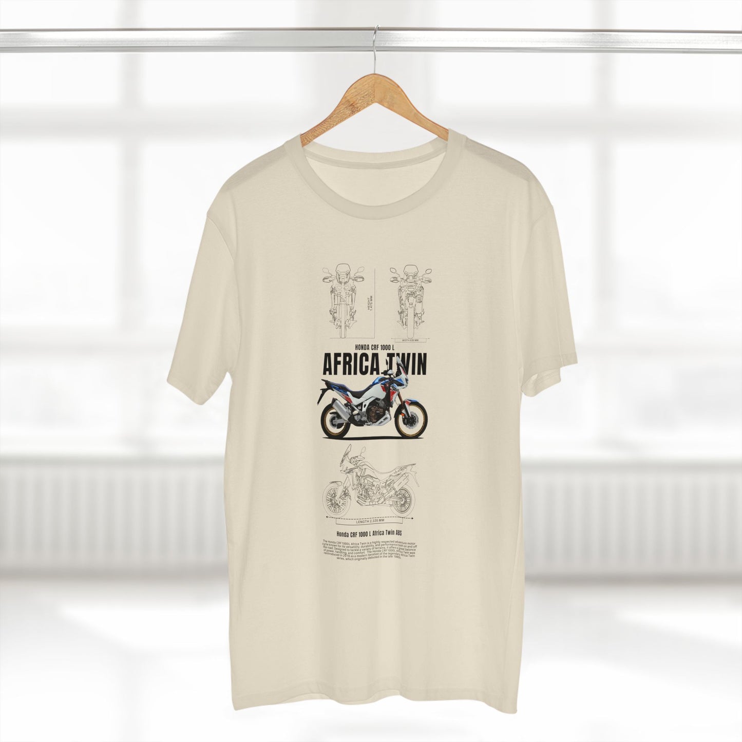 Honda CRF 1000 L Africa Twin ABS Motorcycle Enthusiast Tee - Africa Motorcycle T-shirt Design - CreativeRino