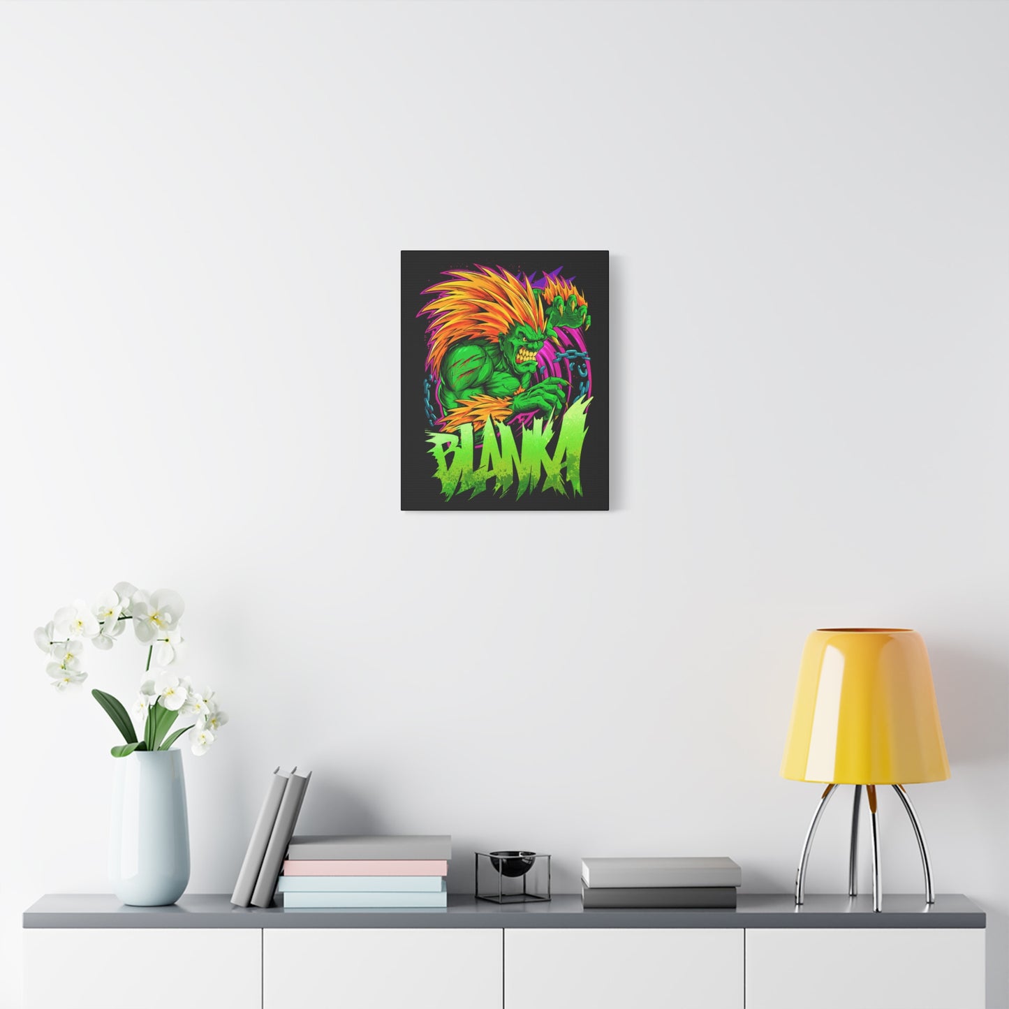 Fierce Blanka Canvas Art - Vibrant Street Fighter Wall Decor - CreativeRino