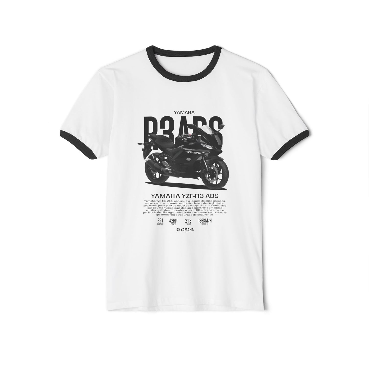 Yamaha YZF-R3 ABS Motorcycle Ringer T-Shirt | Unisex Cotton Tee for Bikers - CreativeRino