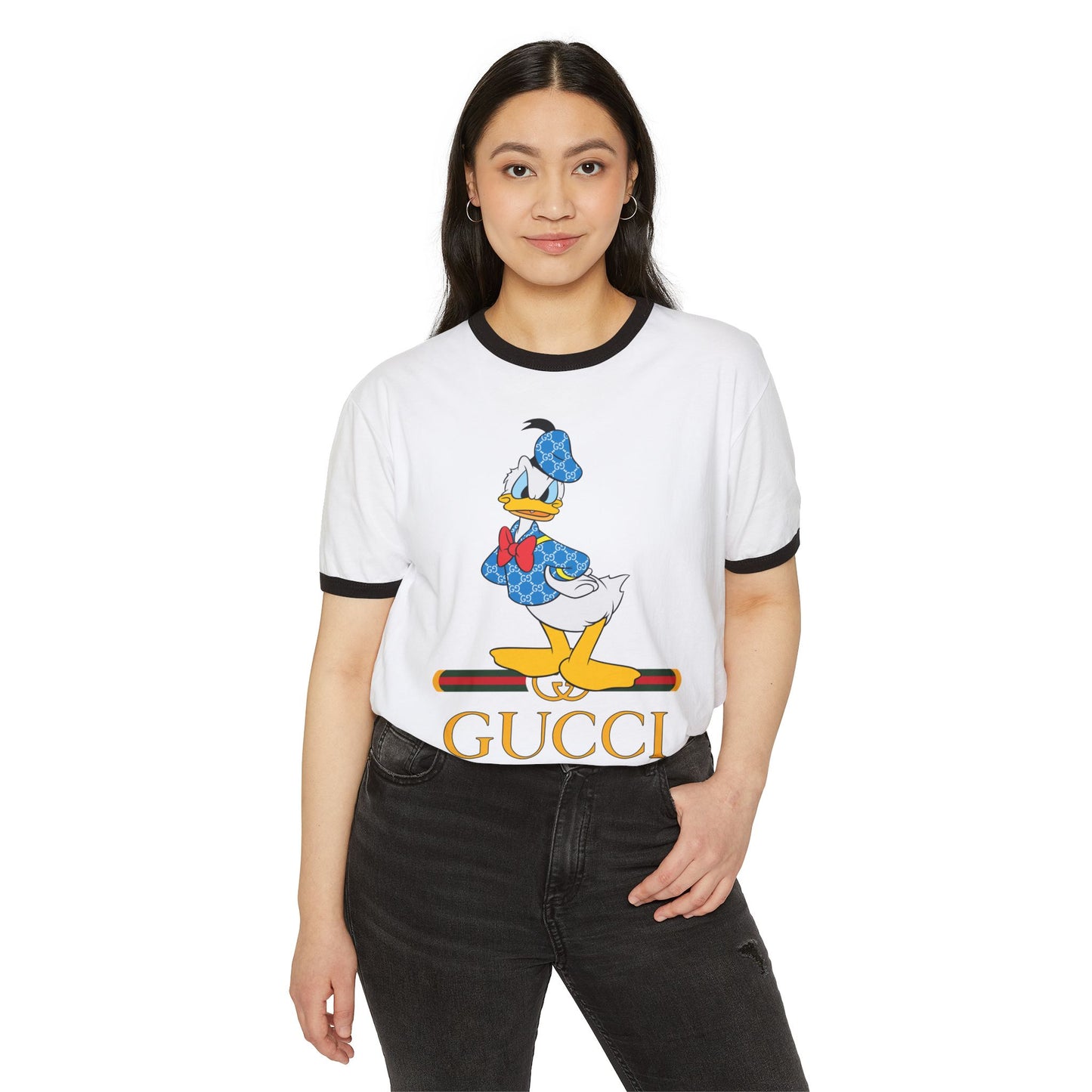 Donald Duck Gucci Ringer T-shirt - CreativeRino