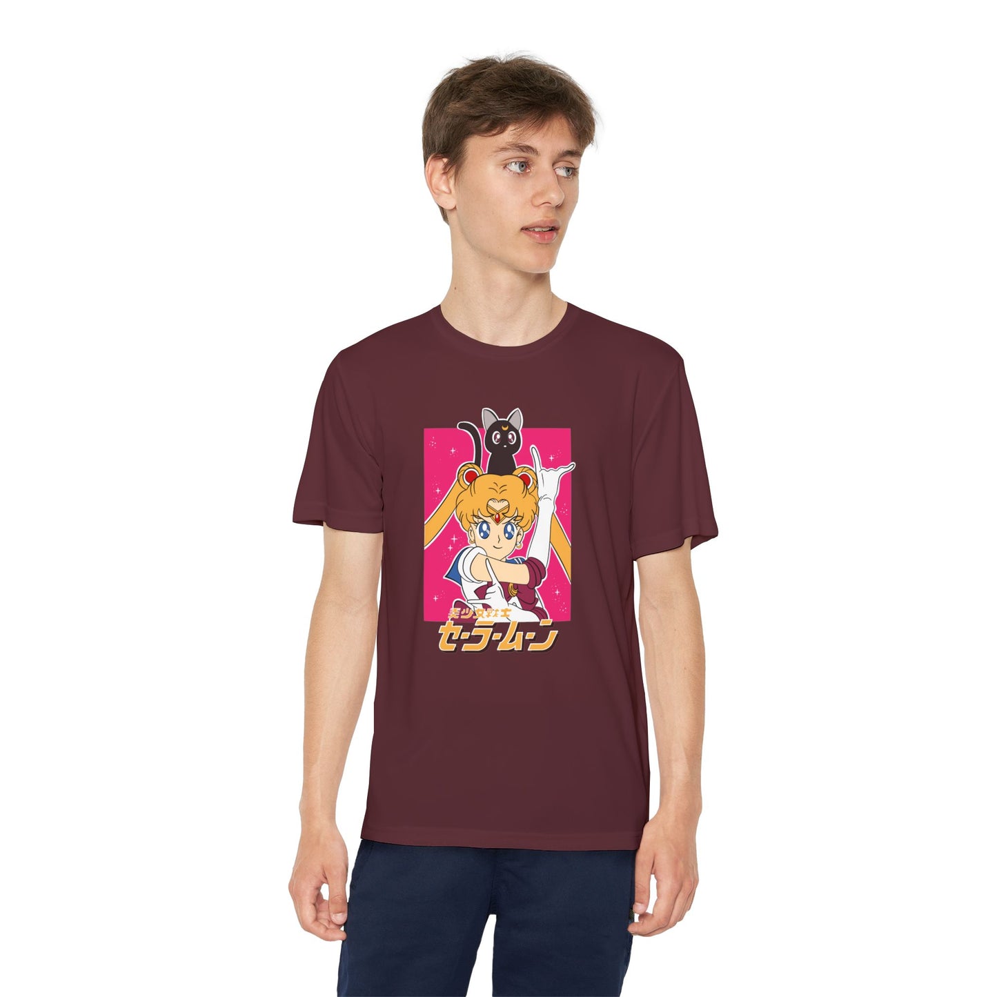 Sailor Moon Youth Competitor Tee with Retro Anime T-shirt Design - CreativeRino