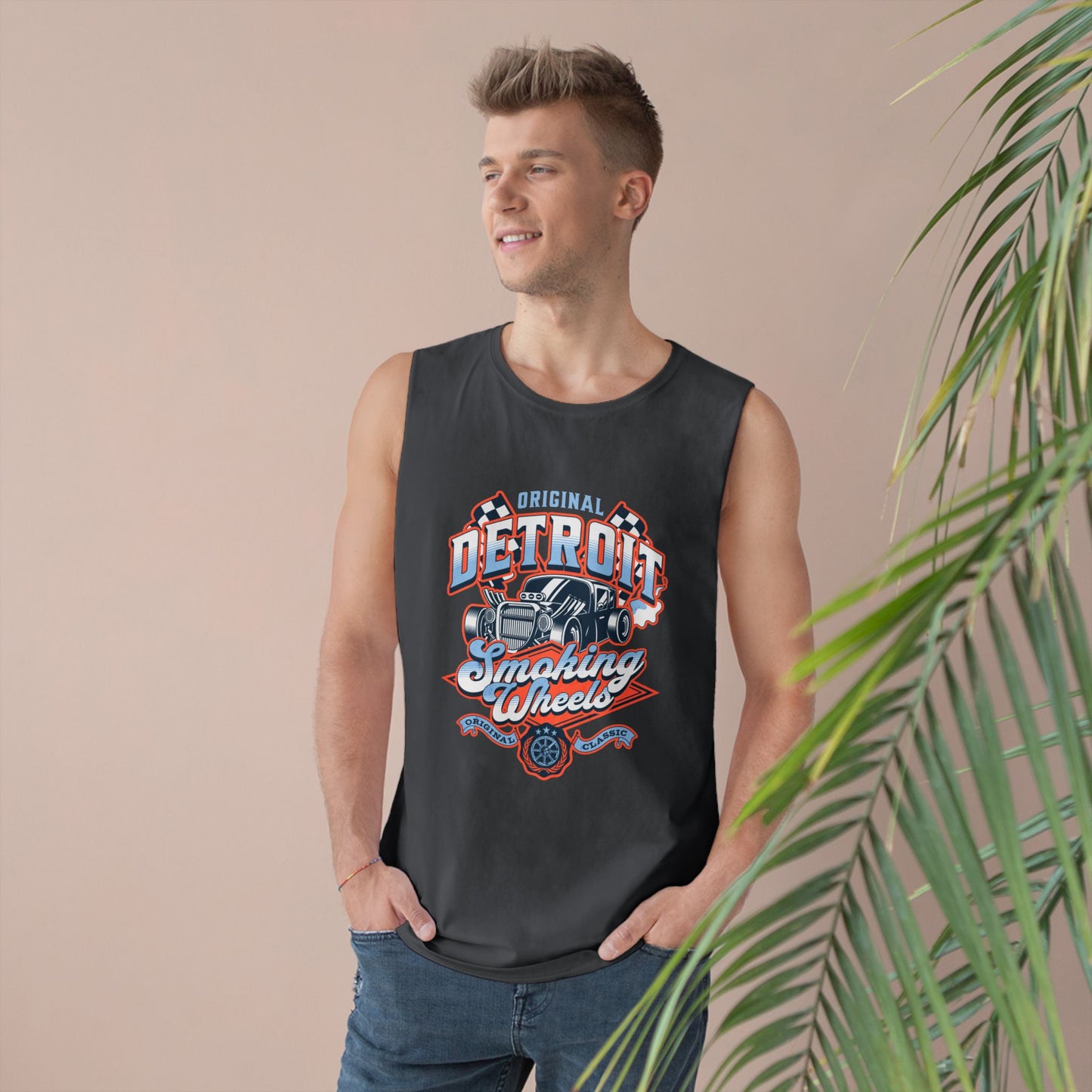 Detroit Smoky Wheels Unisex Tank Top | Original Racing Apparel - CreativeRino